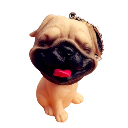 

Brelok do kluczy breloczek pies Mops guma