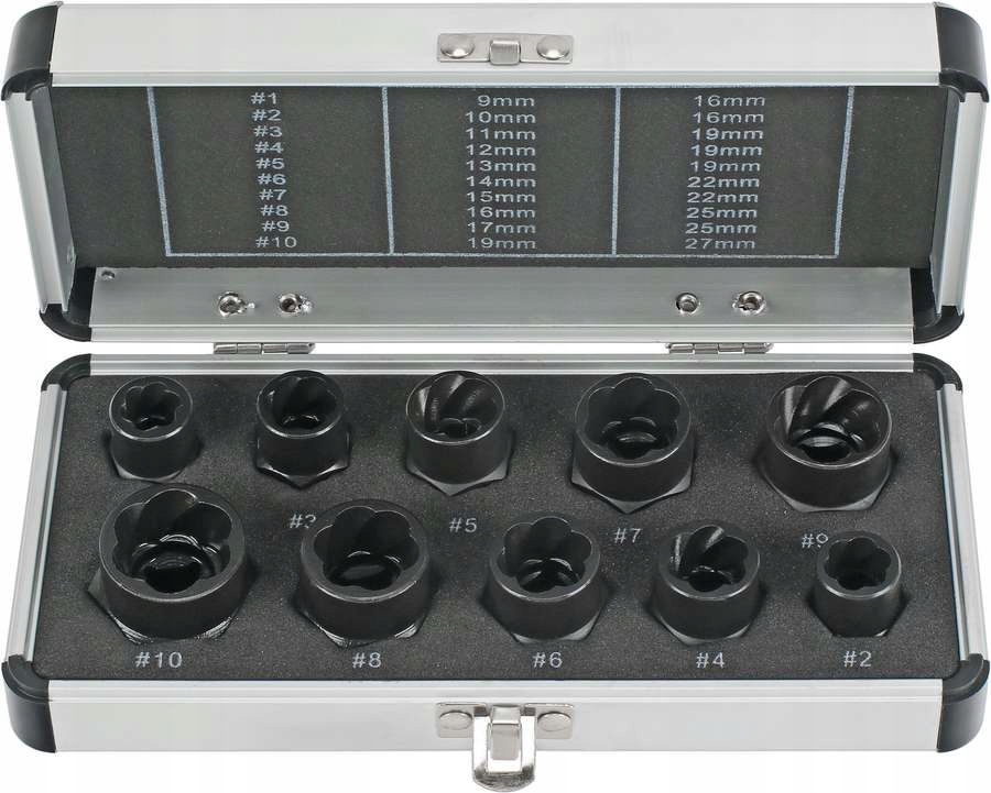 НАБОР ТОРЦЕВЫХ ГОЛОВОК ДЛЯ ОБРАБОТАННЫХ БОЛТОВ 10ЭЛЕМЕНТОВ