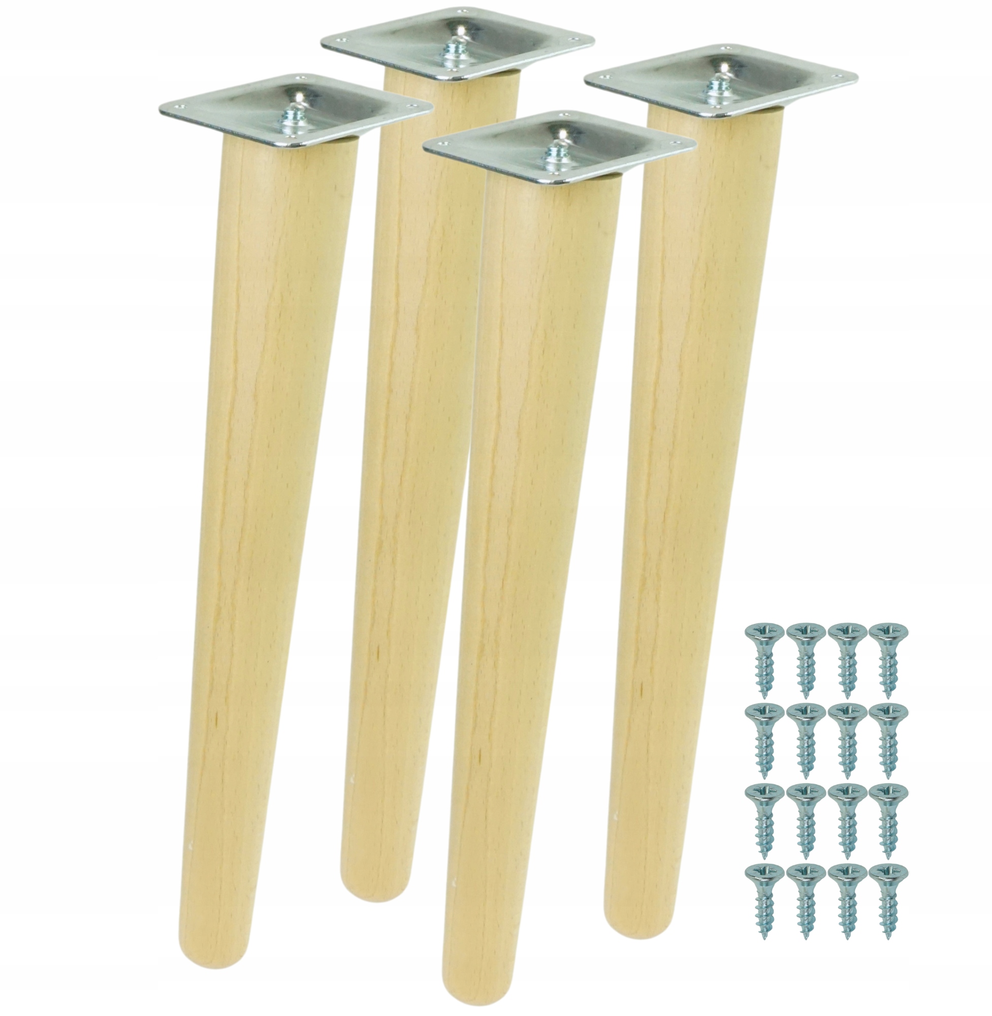 Nohy, bukové nohy, šikmé, bezbarvý lak 40 cm