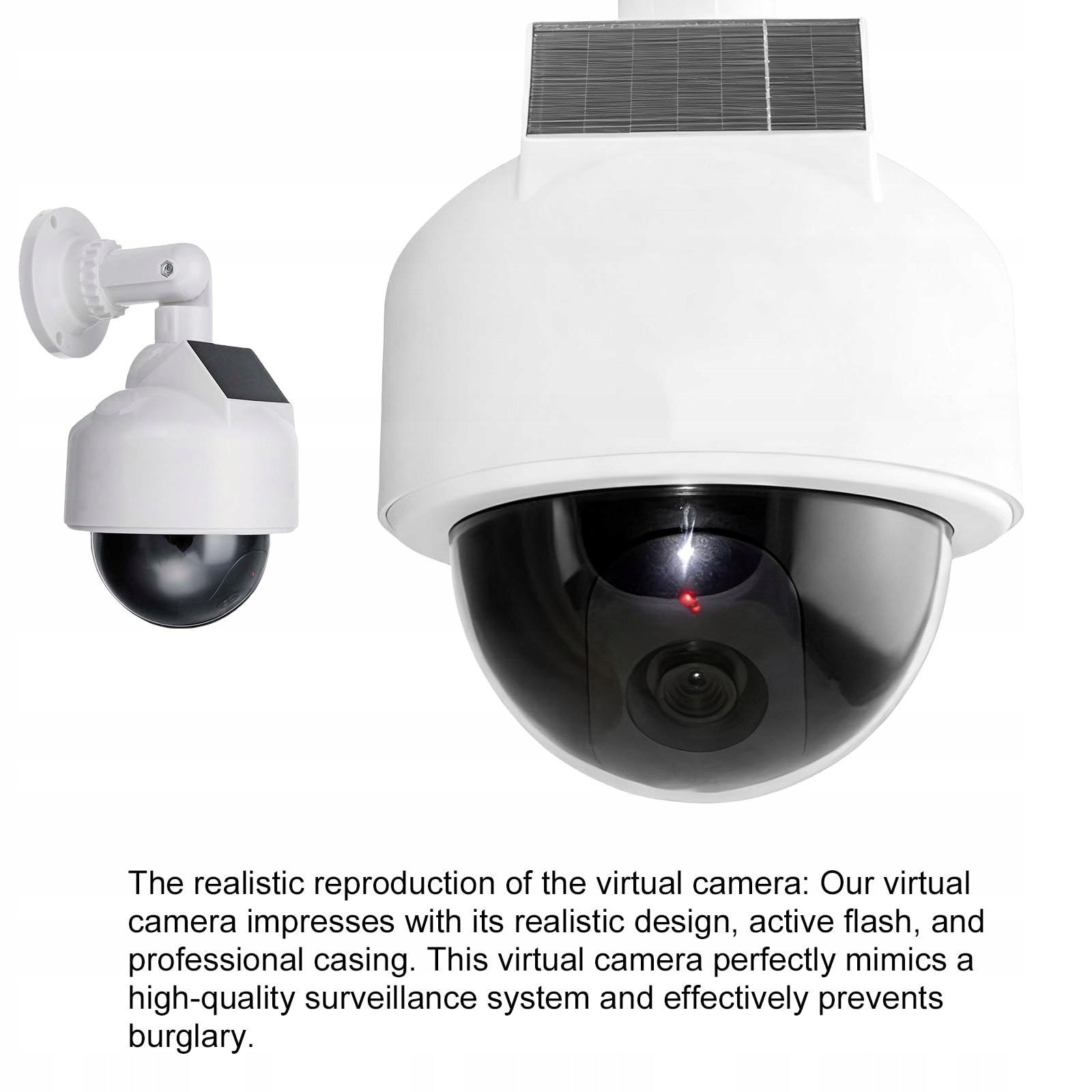 Dummy Atrapa kamery solarnej z obiektywem i czerwonym światłem LED Security — miniatura 5