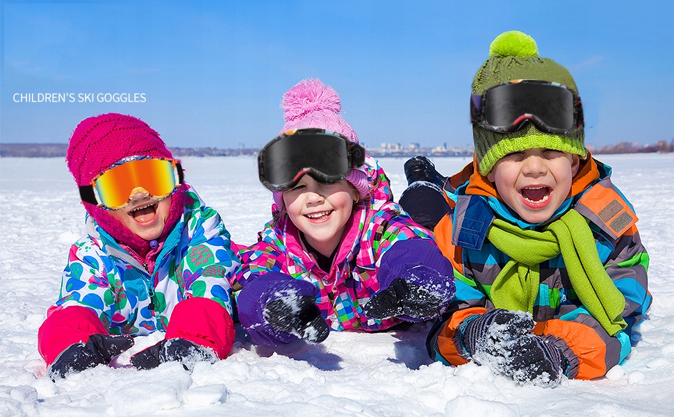 DZIECIĘCE GOGLE NARCIARSKIE ŚNIEG OCHRONA UV Kolor soczewek bezbarwne