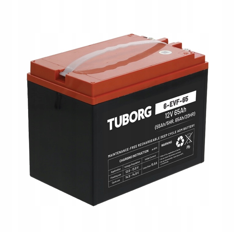 Akumulator do skutera elektrycznego Agm Tuborg 6-DZM-65 12V 65Ah 6-EVF-65