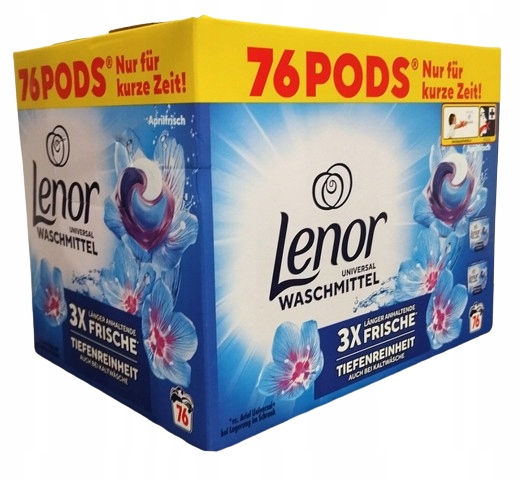 Levně Lenor Kapsle na praní tkanin univerzální 3xFrische Aprilfreh 76 kusů
