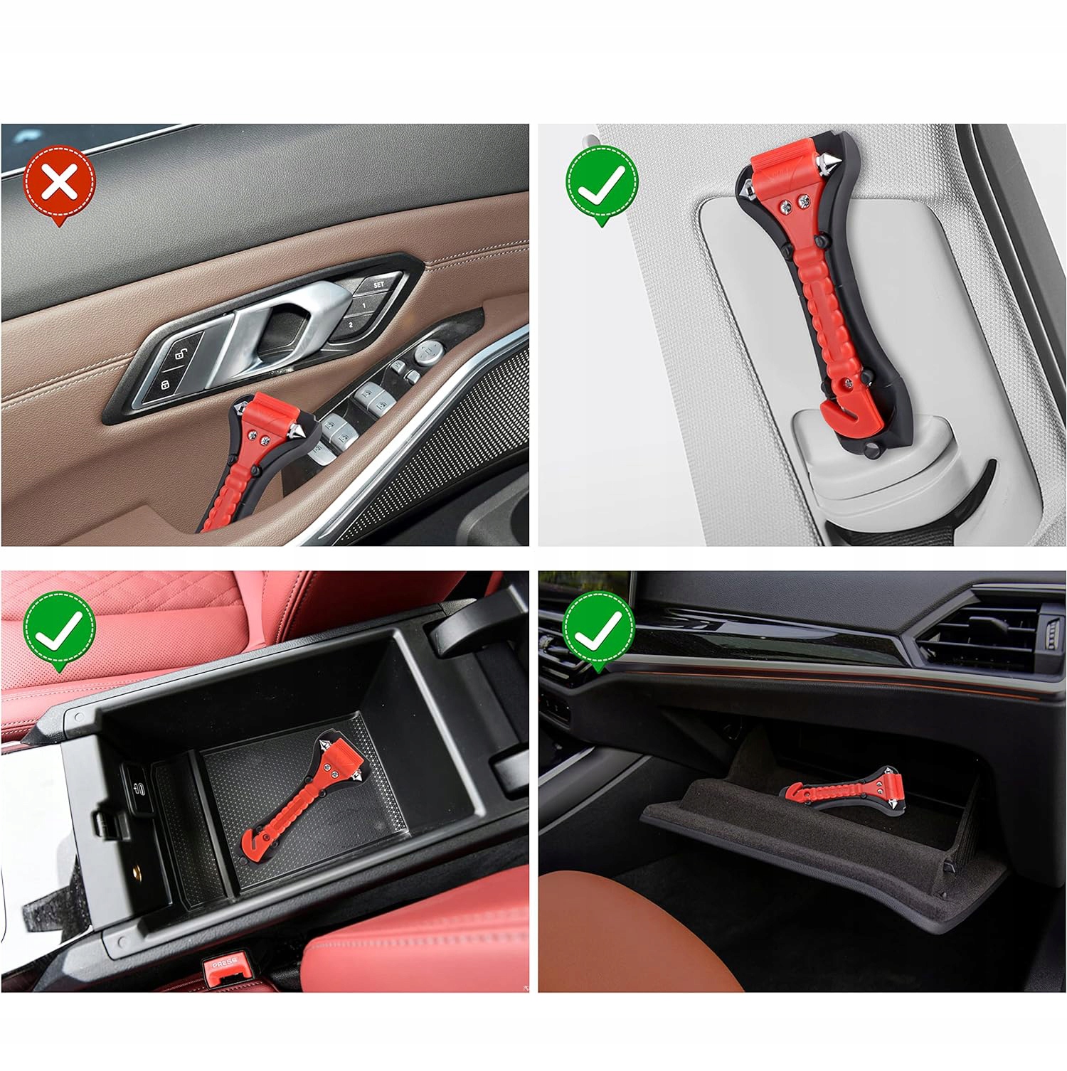 PRZECINAK DO PASÓW BEZPIECZEŃSTWA, 4 SZTUK MŁOTEK BEZPIECZEŃSTWA SAMOCHODU EAN (GTIN) 6951000594089