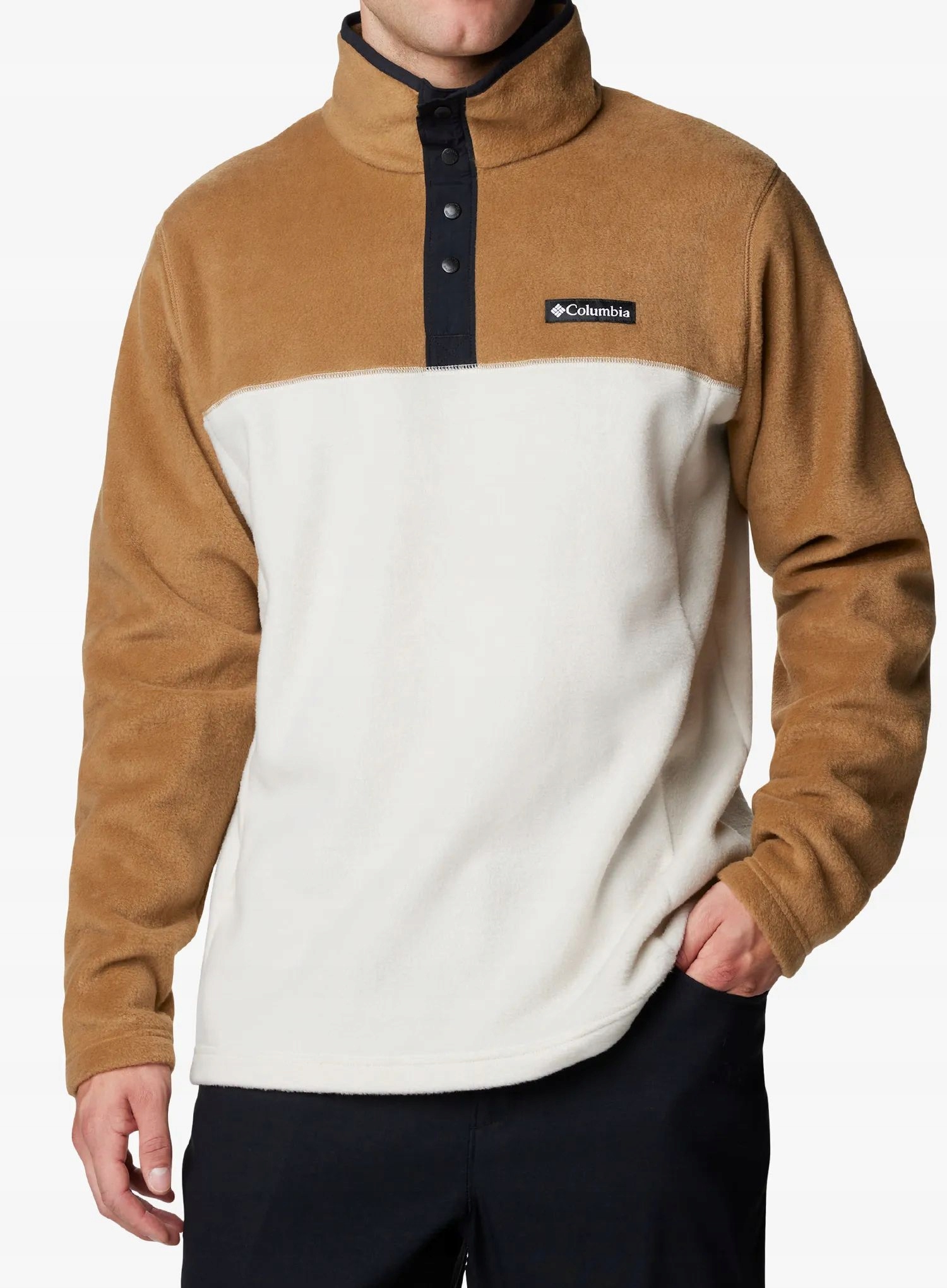 Mikina fleecová Columbia Steens Mountain Half Snap II tmavě kamenná/delta S