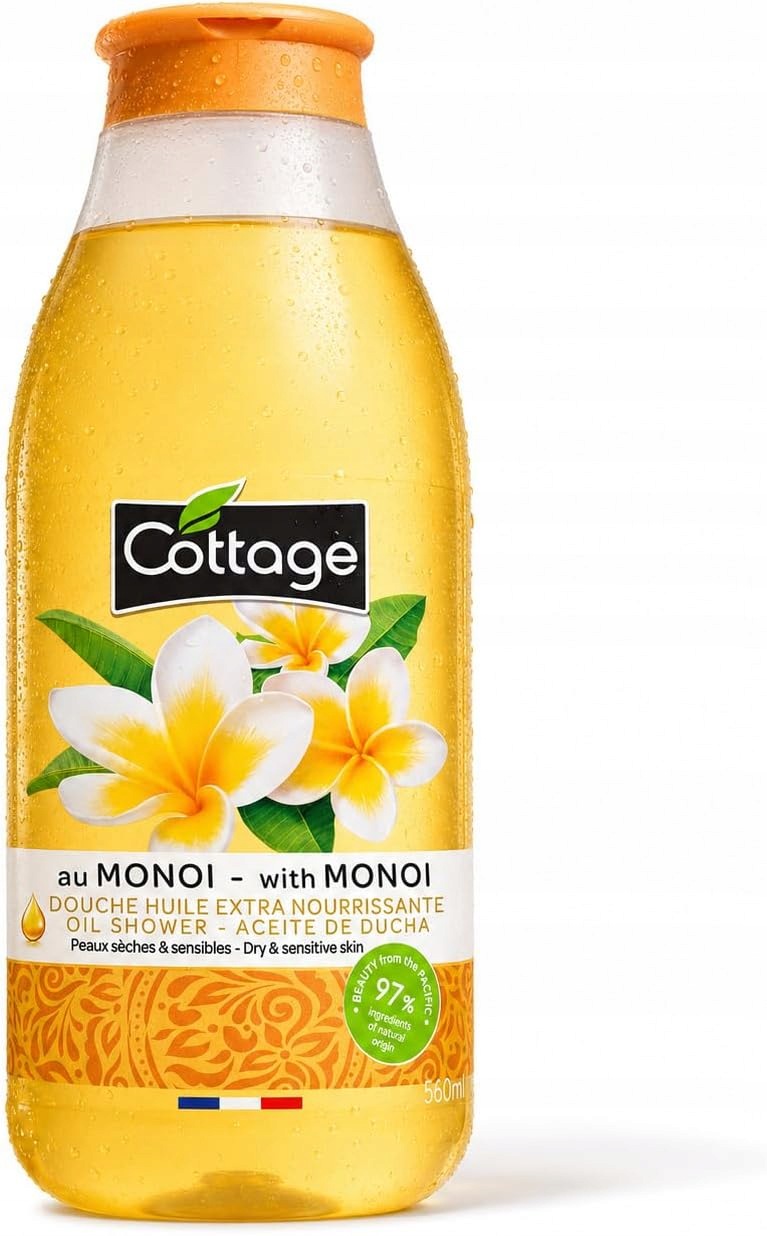 Cottage Monoi sprchový olej pro suchou a citlivou pokožku 97% přírodní 560 Ml