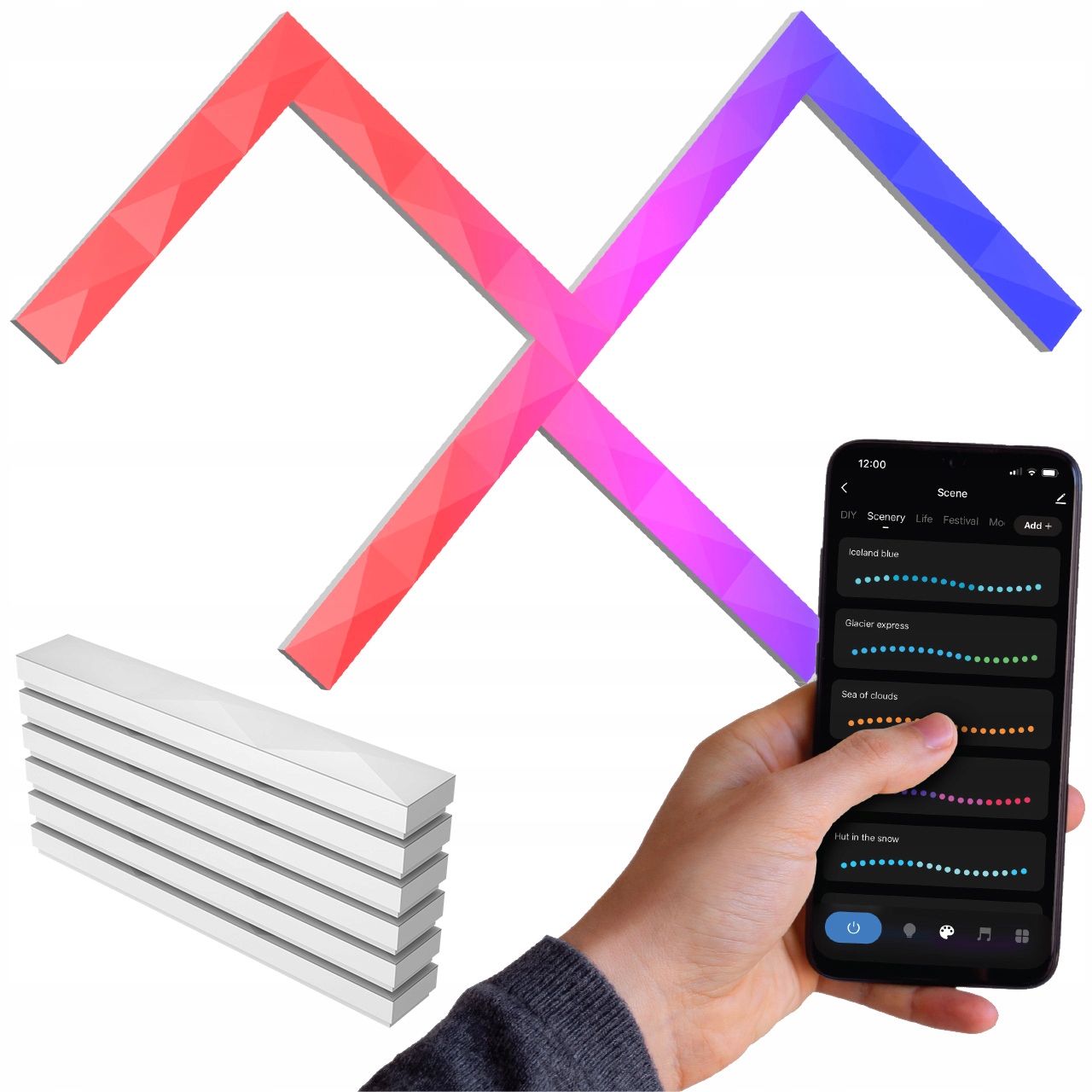 Závěsná Lampa Nástěnná Dekorace Herní Led Rgb Jednoduchá Montáž