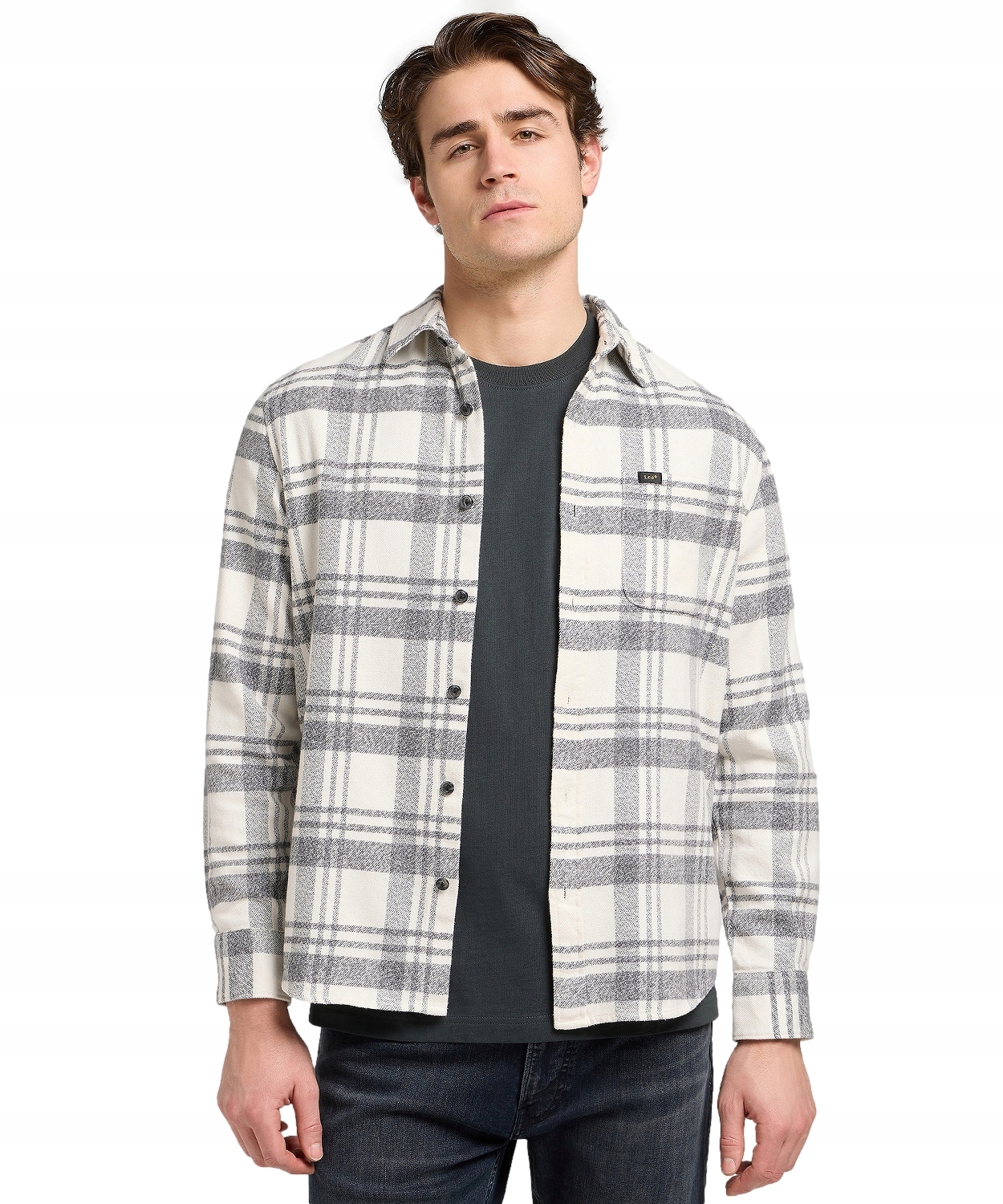 Košile Lee Mercantile Shirt 112370573 Printer Gray Jaspe Plaid XXL