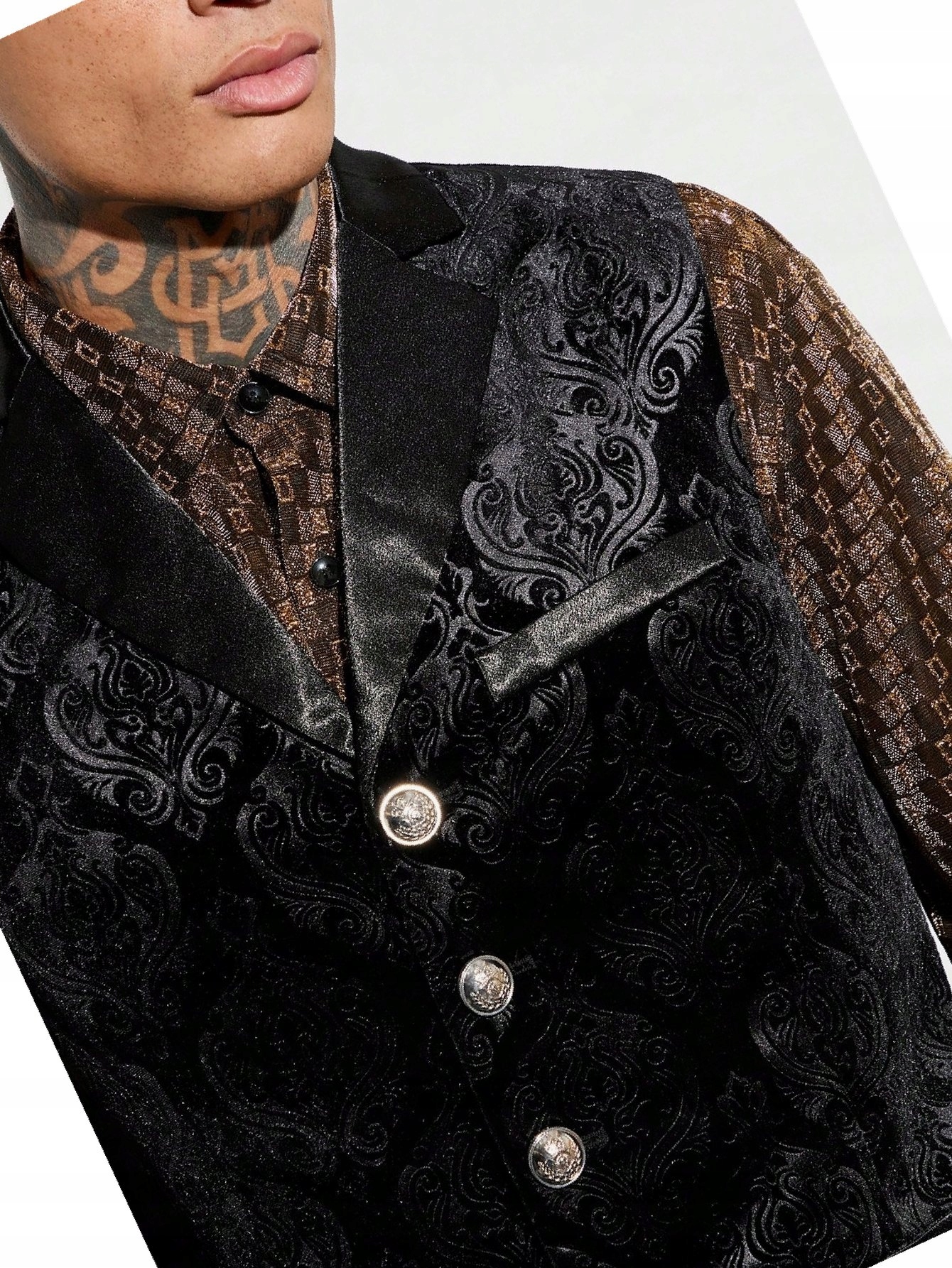 Pánská návštěvnická vesta Výstupní černá žakárová sametová M