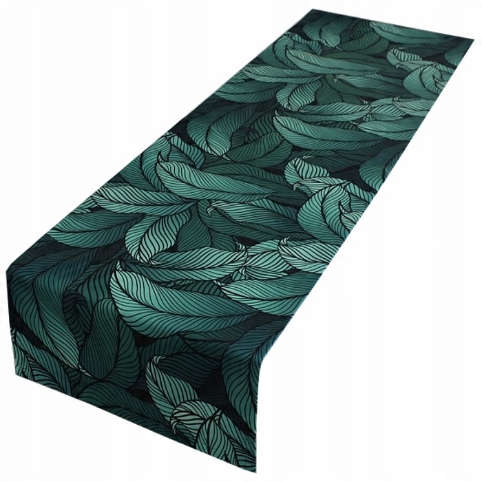 

Bieżnik Welurowy linear liście 40x140 welur velvet