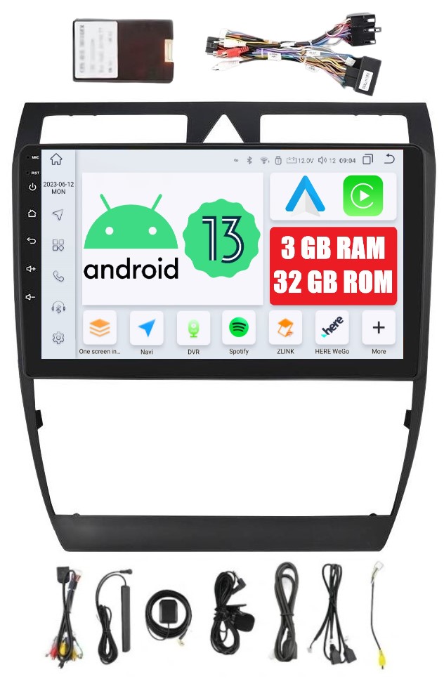 2DIN Android autorádio pro Audi A6 S6 RS6 Allroad C5, 3/32 Gb, CarPlay, Dsp, Lte