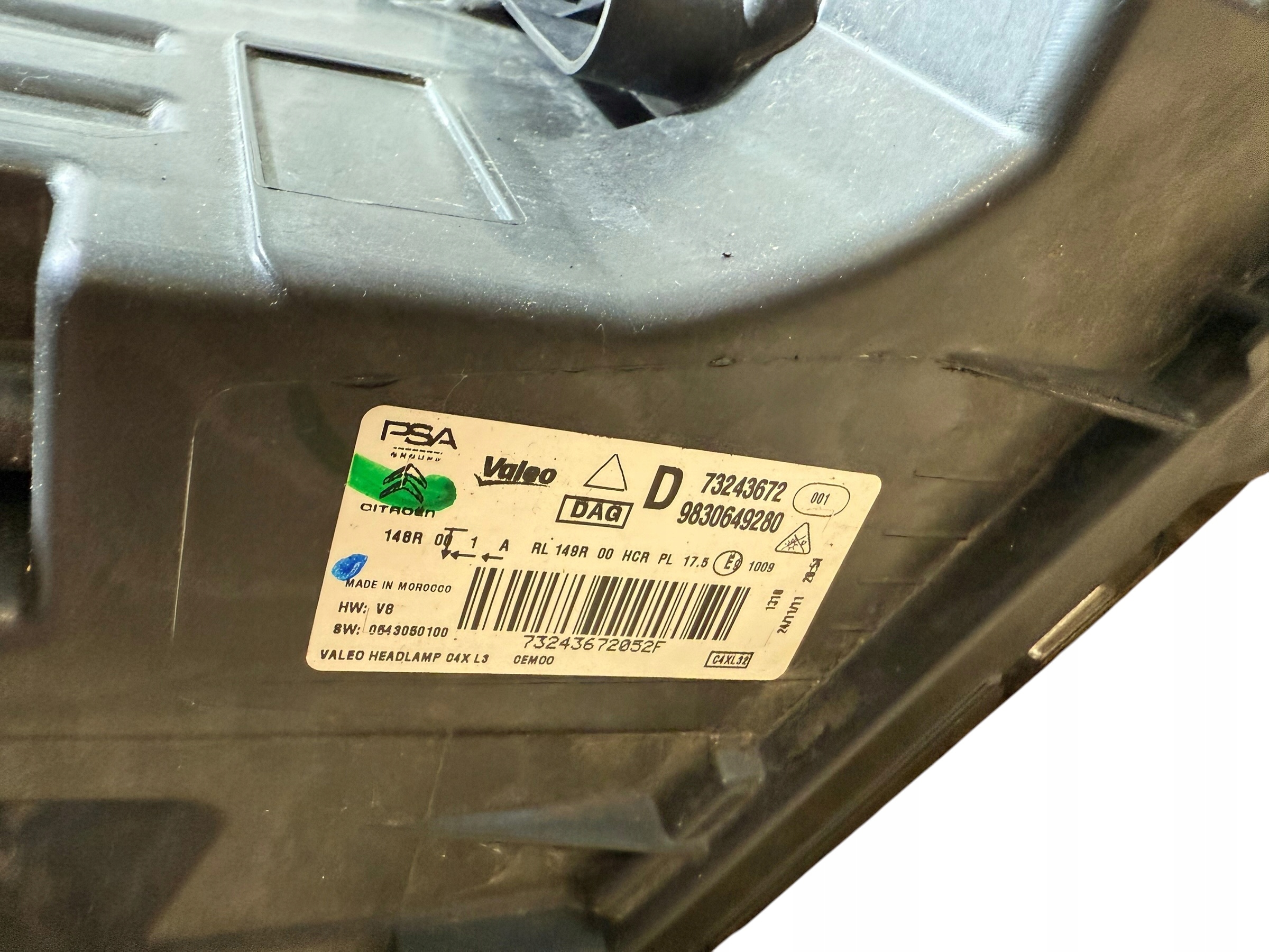 light right front right front LED 9830649280 CITROEN C4 X III