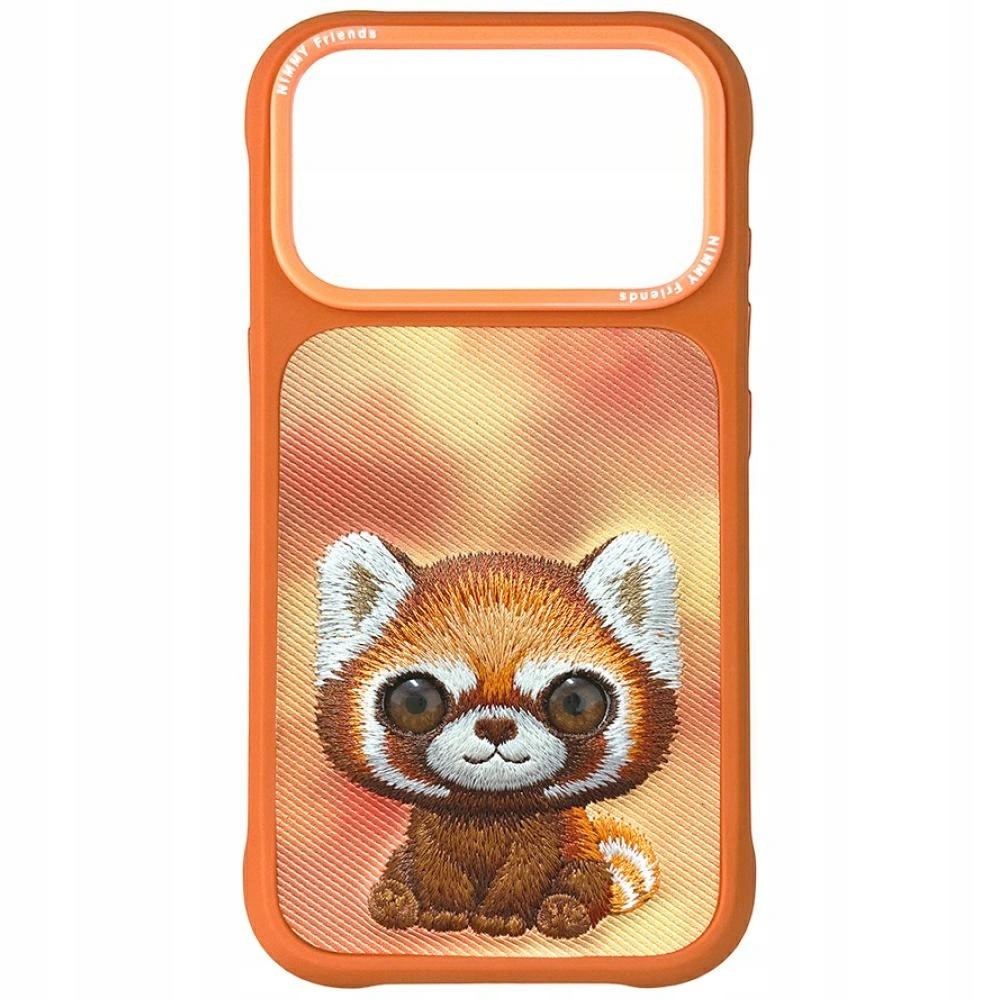 Pouzdro Nimmy Big Eyed Pet 2.0 Raccoon pro iPhone 17 Pro Max oranžové