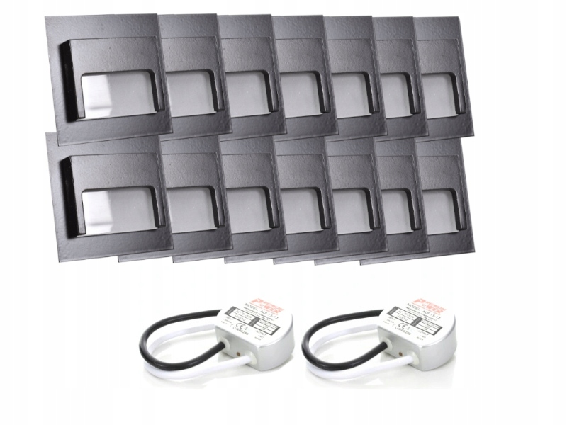 Sada světel na schody Halogen Led 14x napájecí adaptér