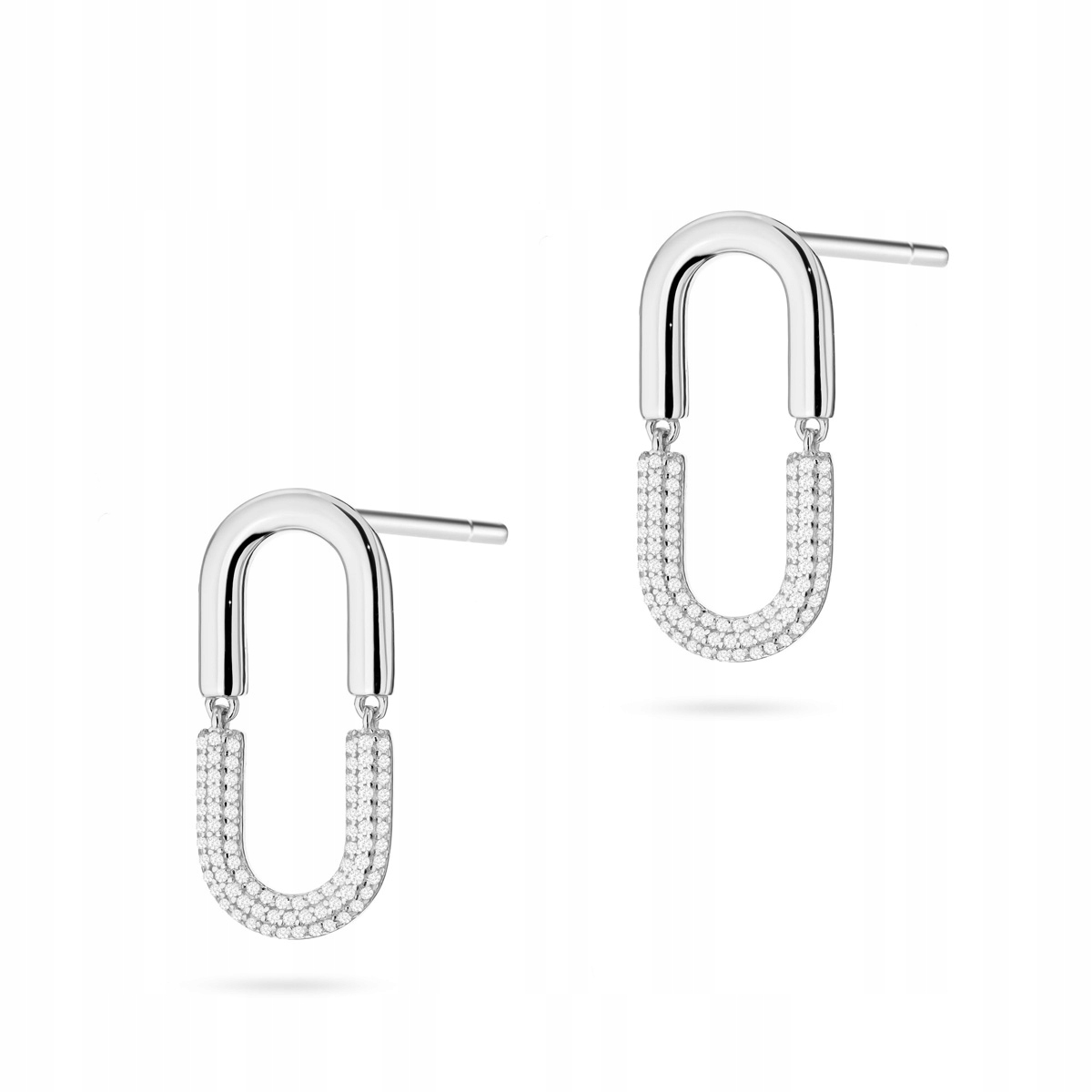 ryzost 925 stříbrné Náušnice oválného tvaru s kubickým zirkonem Krabička