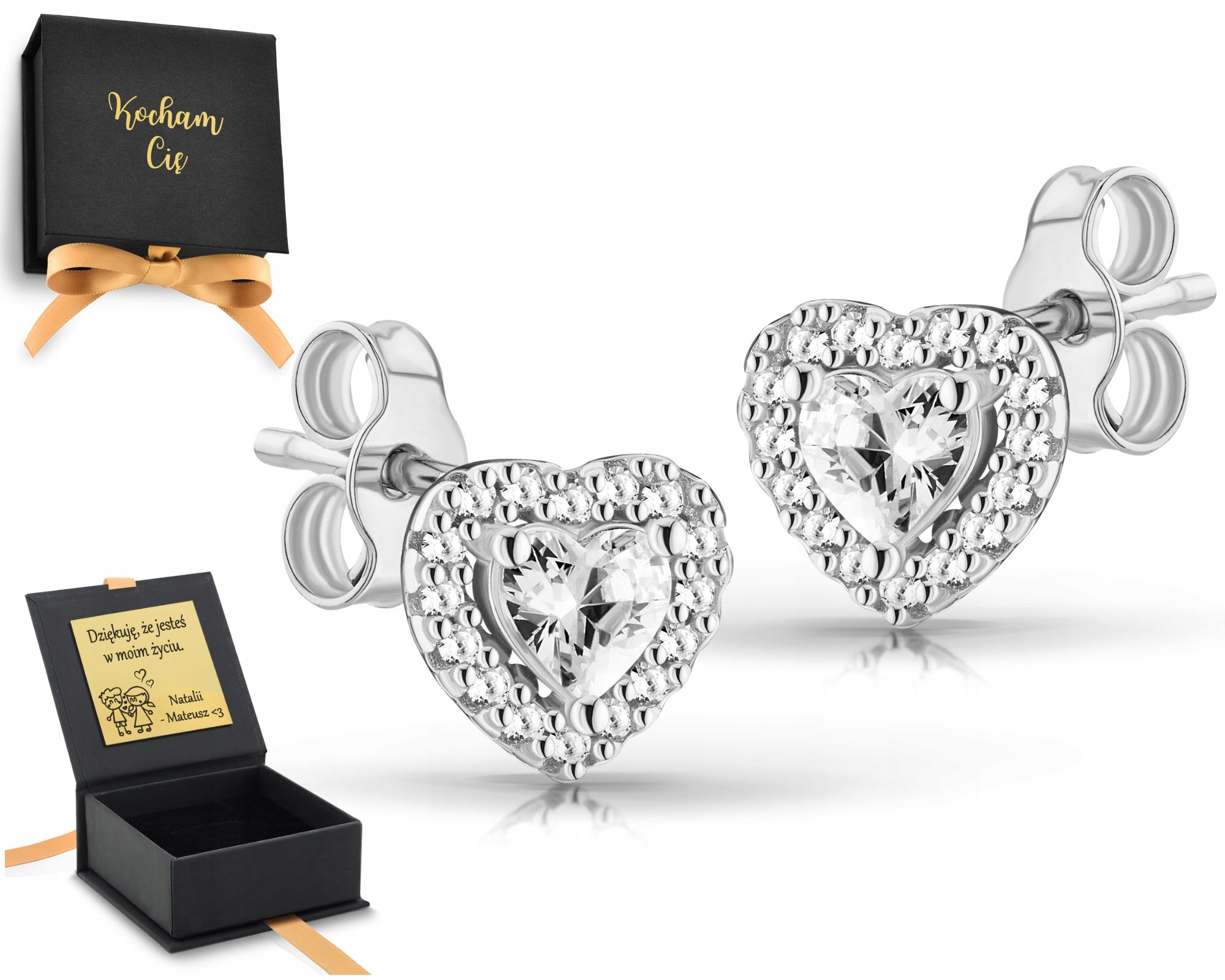 Gravírování Stříbrné Náušnice S Gravírovaným Srdíčka 925