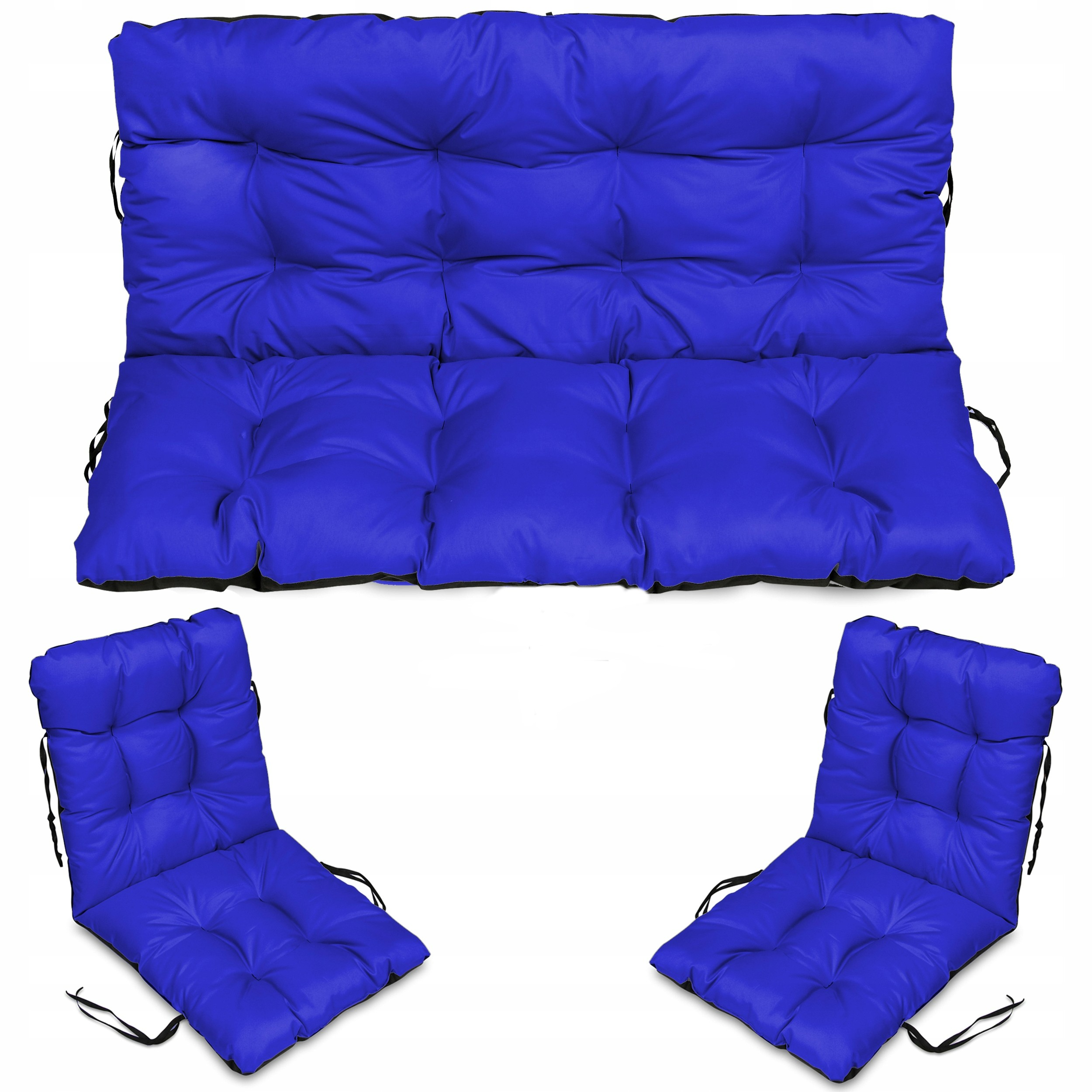 Sada polštáře na nábytek Rattan 140 x 110 cm 2+1