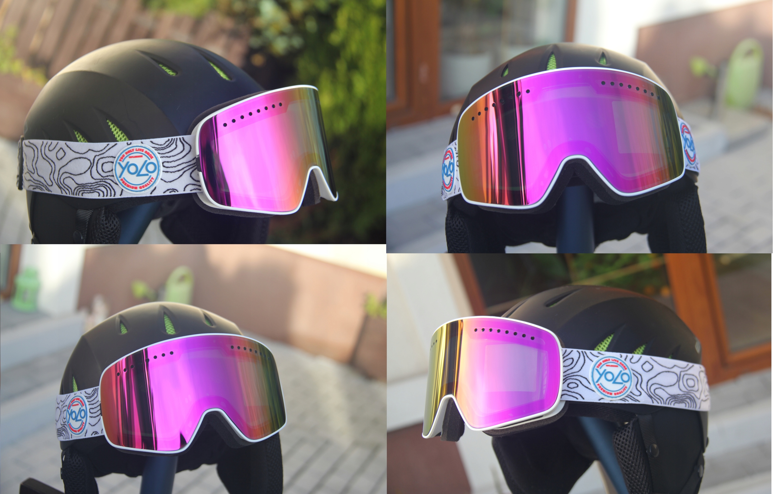 GOGLE NARCIARSKIE POLARYZACYJNE YOLO ZESTAW 2 SZYBY RÓŻOWE SEZON 2024/2025