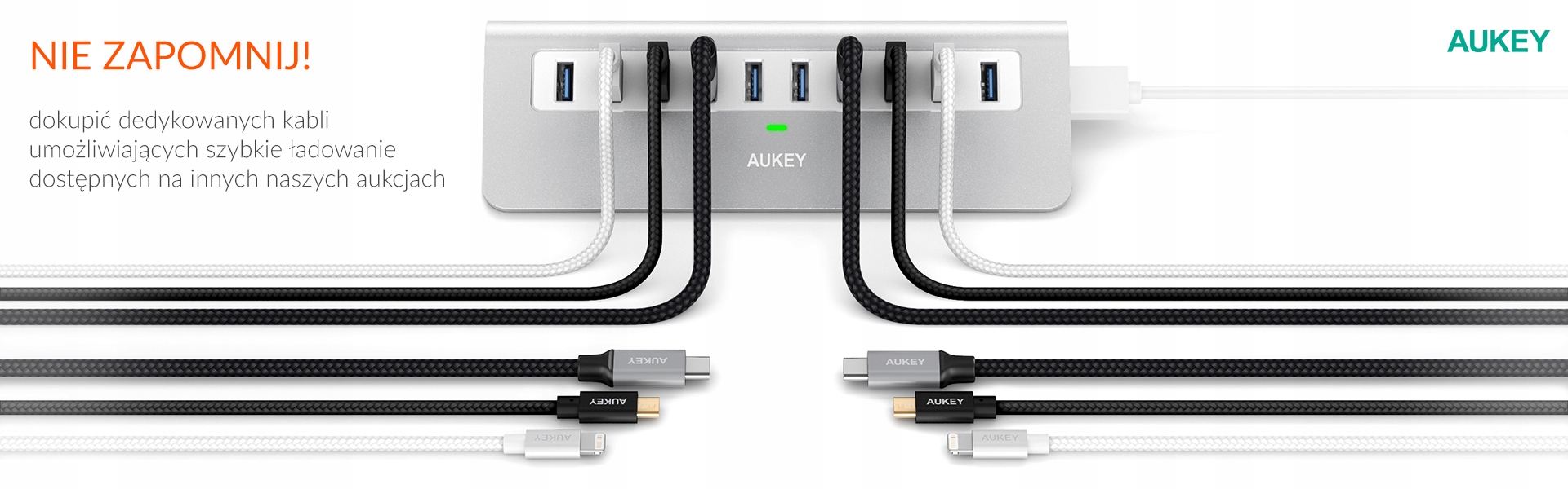 AUKEY PA-D3 2xUSB PD 60W Power Delivery 3.0 DD Zgodność ze standardem Quick Charge 1.0 Quick Charge 2.0 Quick Charge 3.0
