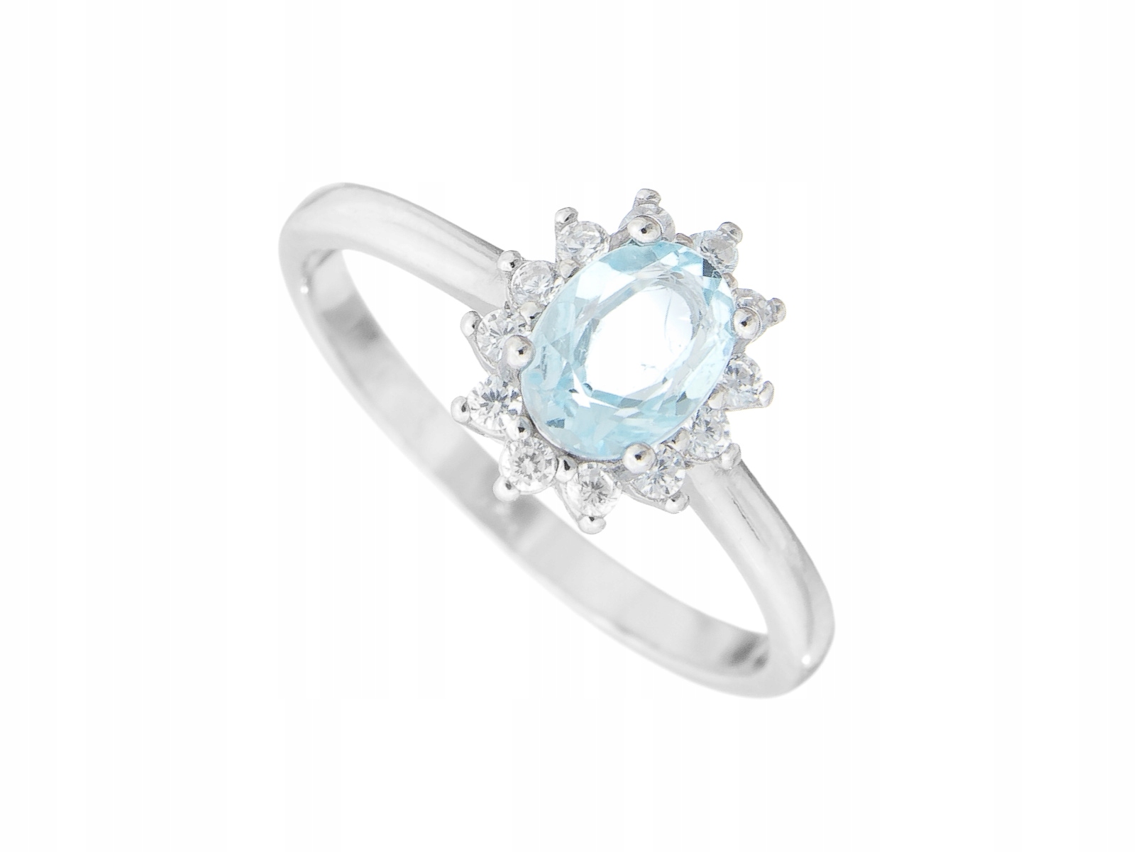 Stříbrný Prstýnek Prsten Vel Sky Blue Přírodní Topaz