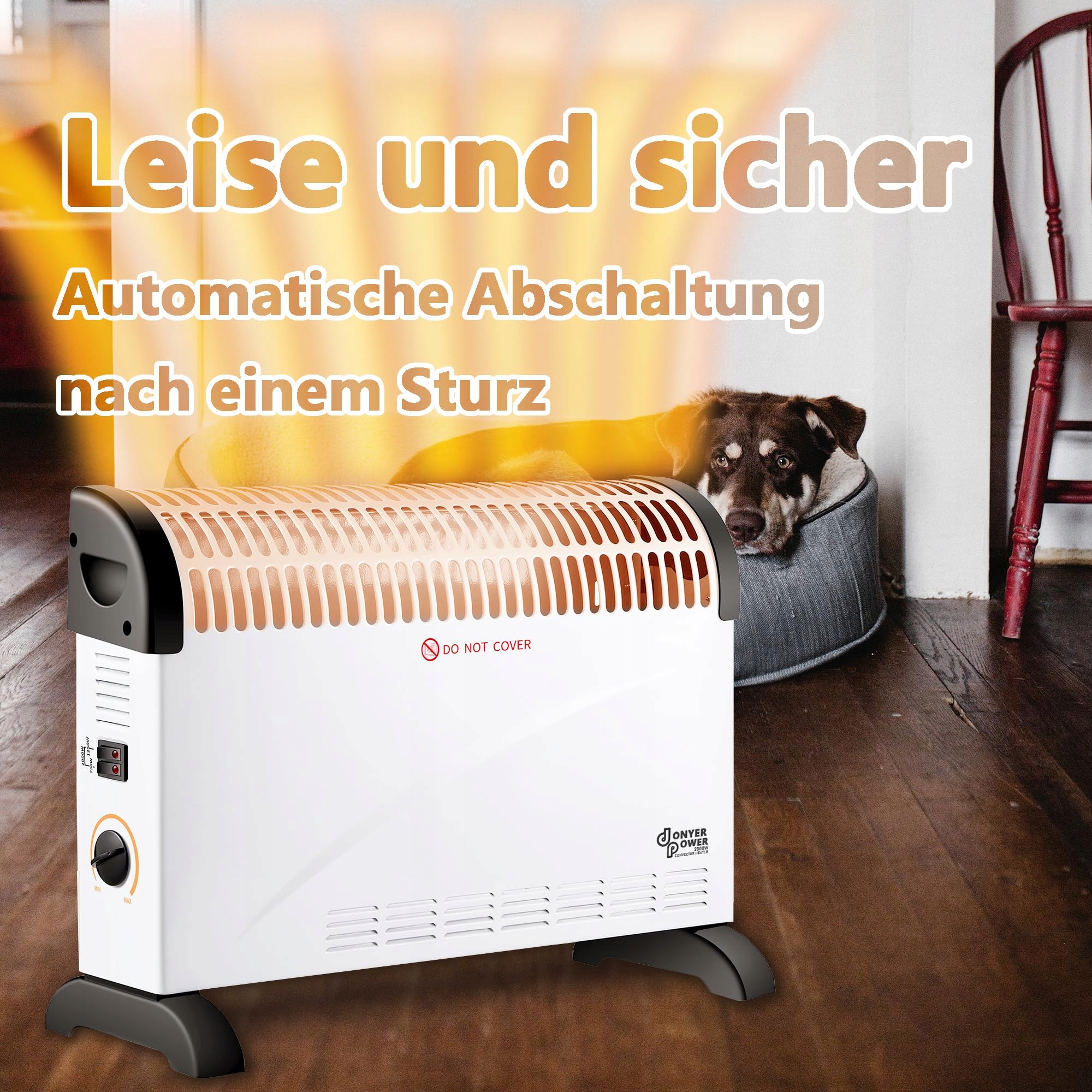 DONYER POWER Grzejnik Konwektorowy 2000W Z Regulowanym Termostatem Wersja 2 — miniatura 5