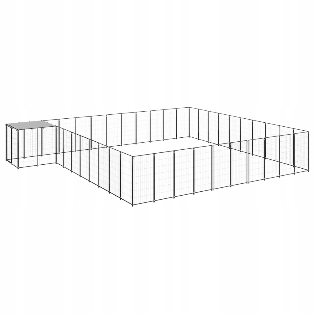 Kotec pro psa, černá, 31,46 m², ocelová