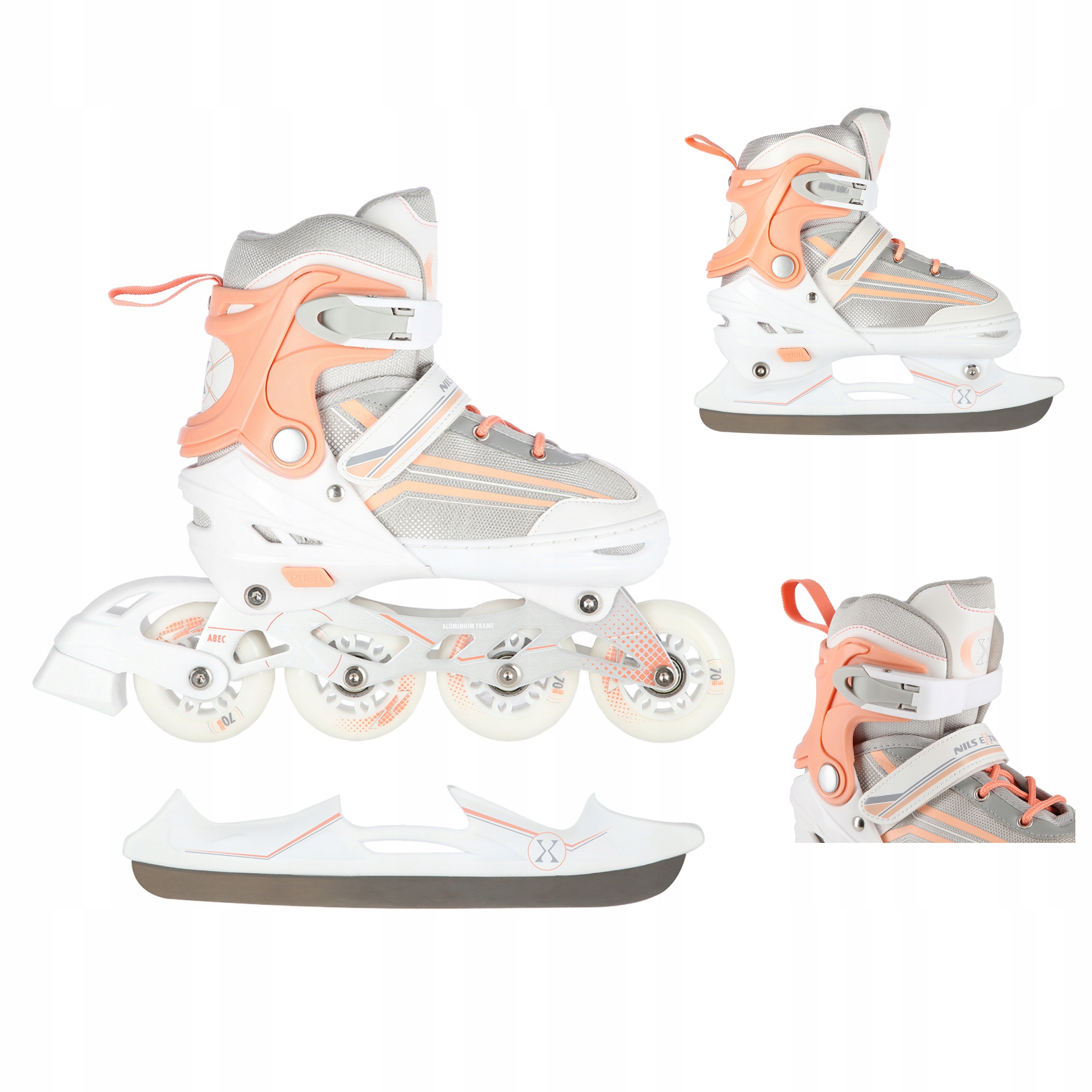 Brusle 2v1 2v1 nastavitelné S 29-33 bílé hokejové Nils Extreme