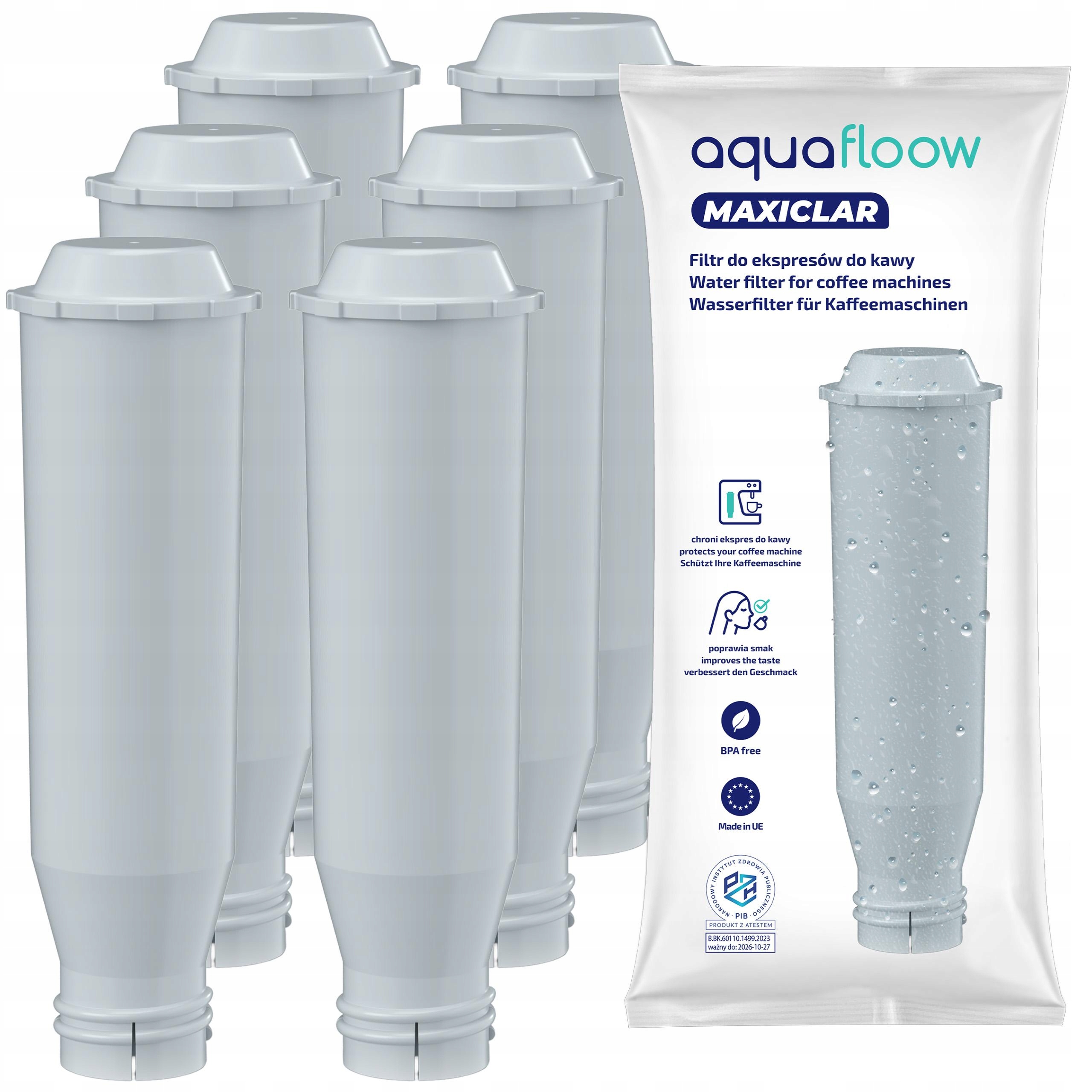 Filtr do wody do ekspresu Krups i Nivona AquaFloow Maxiclar 6 sztuk