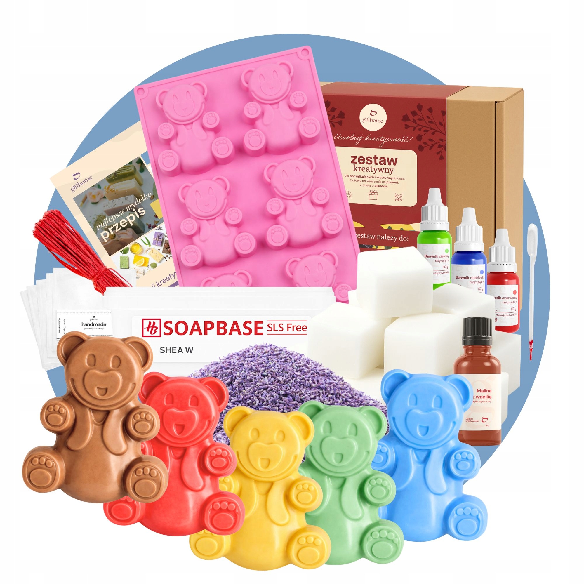 Zestaw Diy do robienia mydełek dla dzieci Mydlane Misie kreatywny