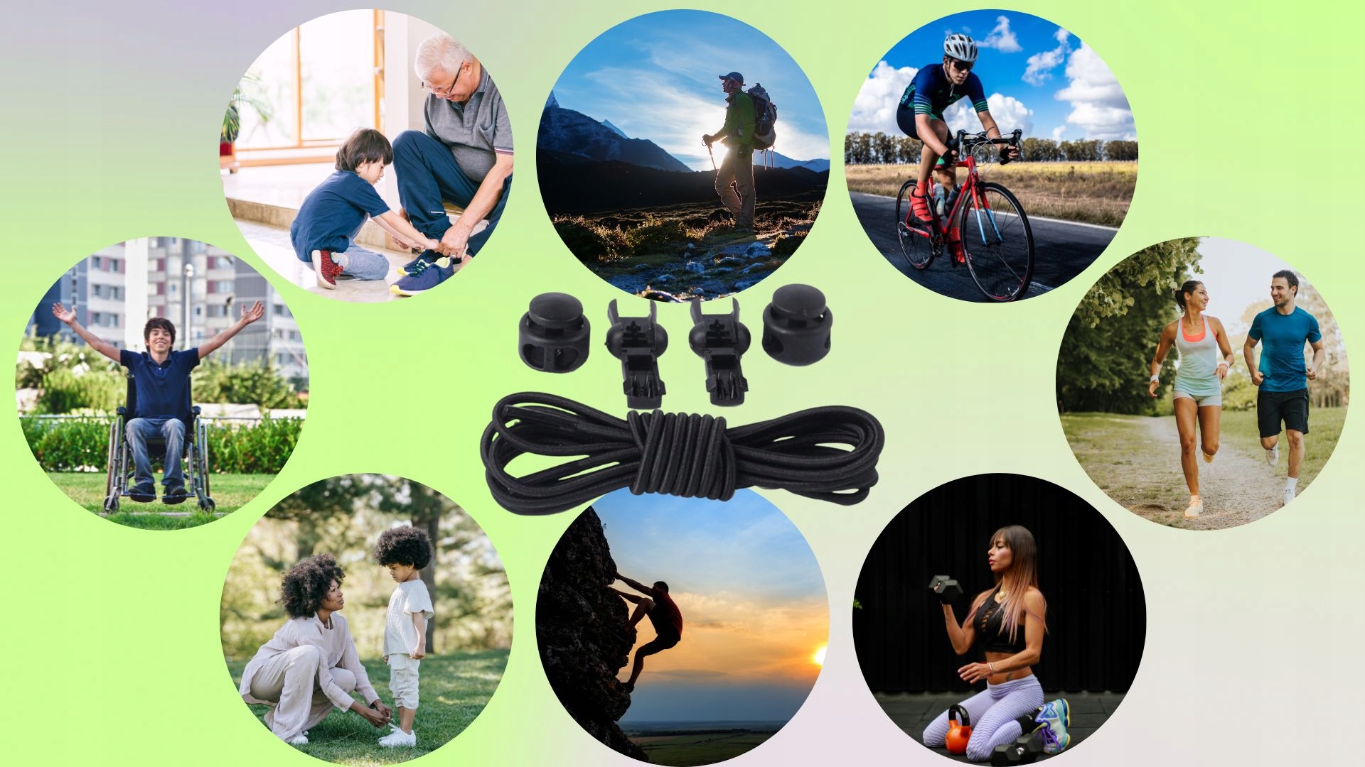 SZNURÓWKI SZNUROWADŁA ELASTYCZNE DO BUTÓW DLA BIEGACZY DZIECKA BEZ WIĄZANIA Materiał nylon