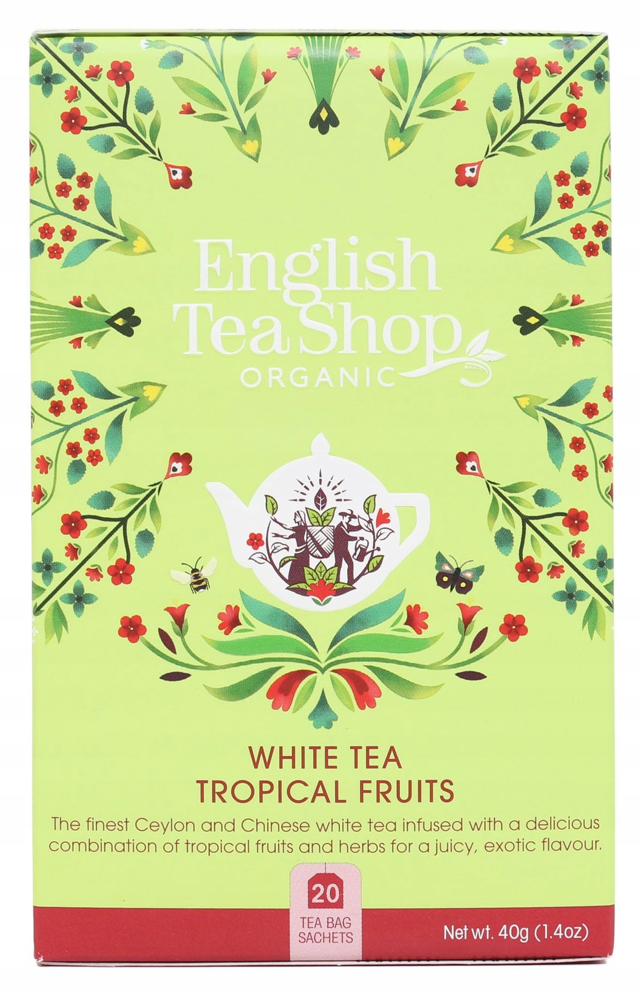 Levně English Tea Shop Čaj bílý Tropical Fruits (20x2) Bio 40 g