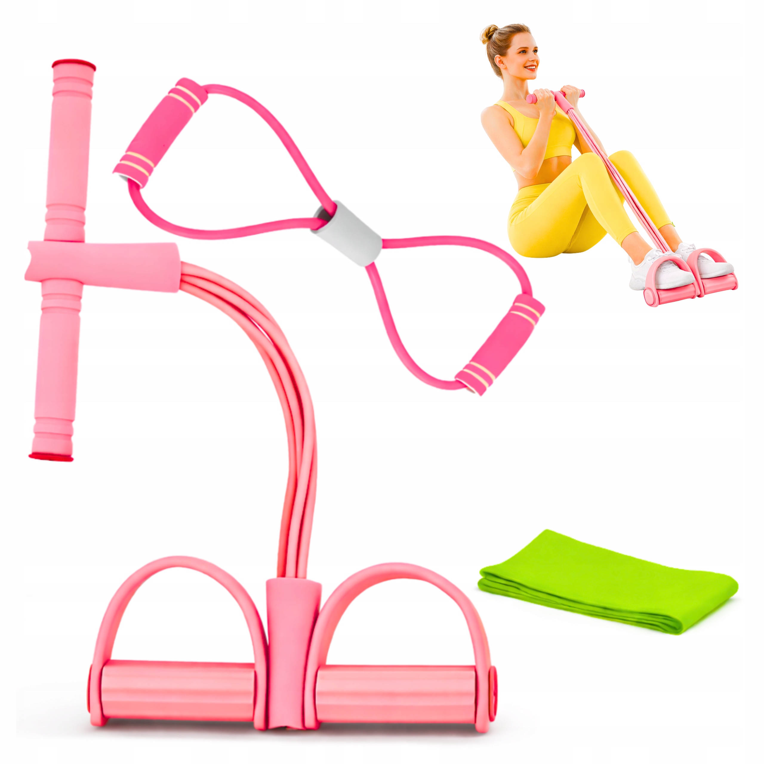 Ekspander Guma Do Ćwiczeń Brzucha Rozciągania Taśma Oporowa Zestaw Fitness