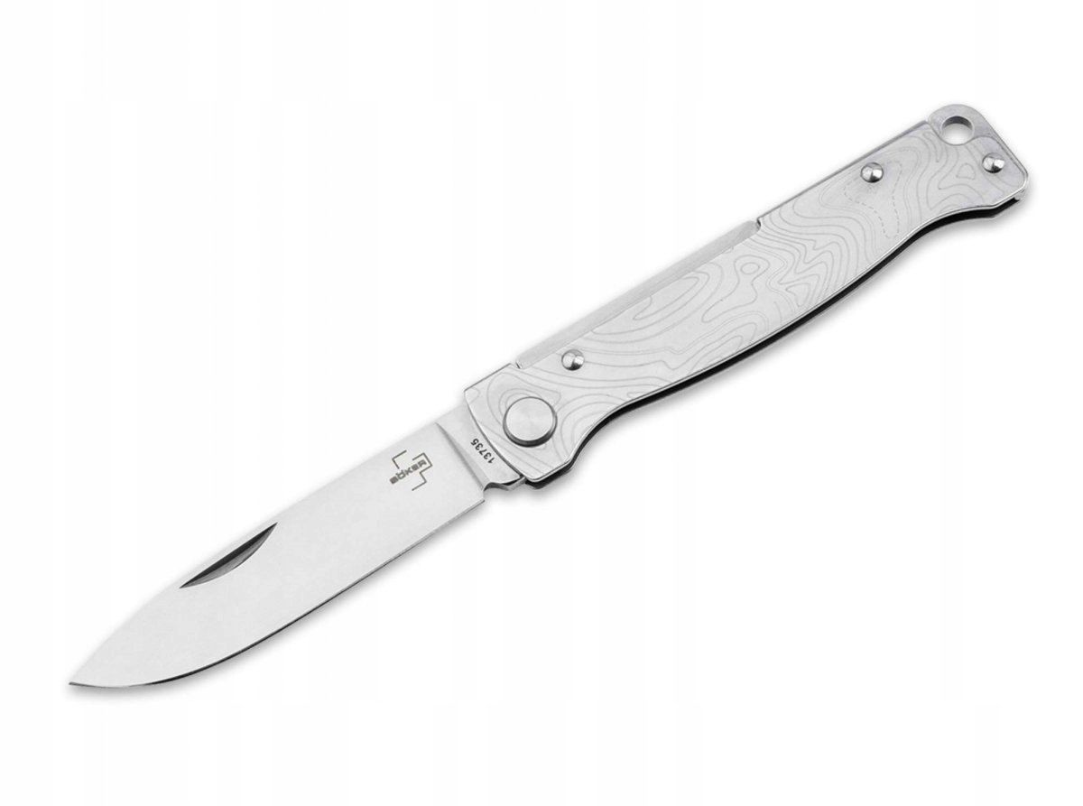 Nůž Boker Plus Atlas Sw Topo ocel 12C27 gravírovaný slipjoint