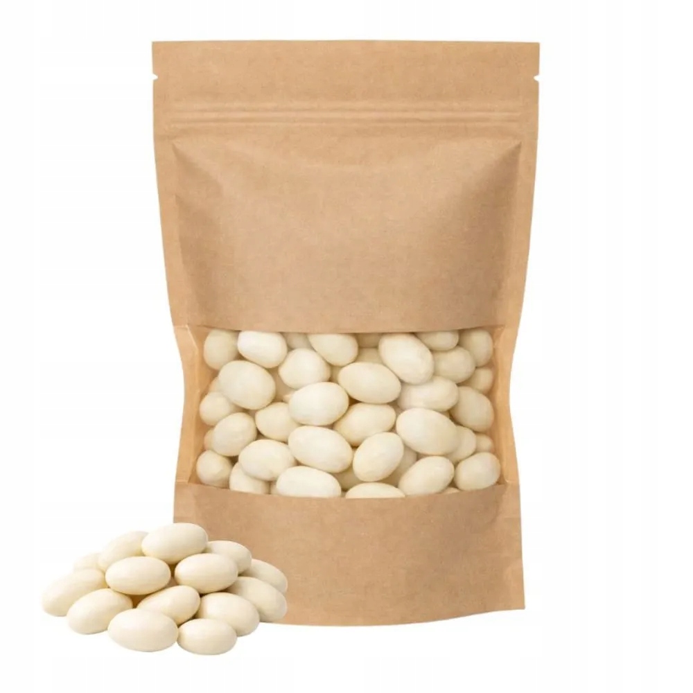 Mandle dražované v bílé čokoládě 74% s vanilkovou příchutí 1 kg