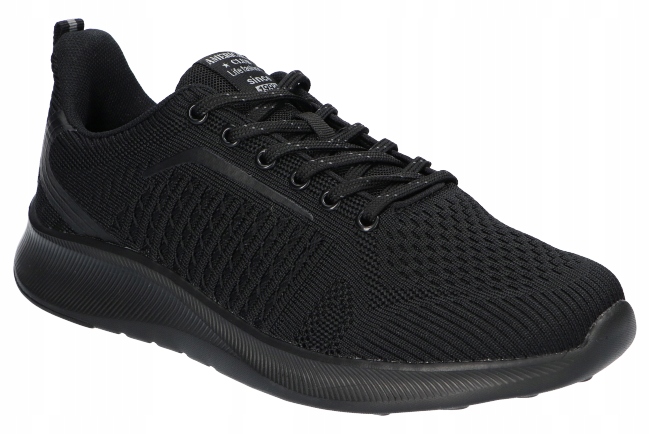 American Club WT195 Lekkie Solidne Adidasy Buty Sportowe Męskie Czarne 44