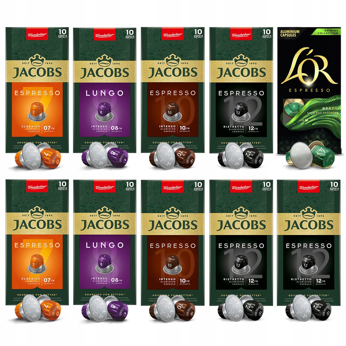 Kapsułki Jacobs, L'or mix do Nespresso(r)* zestaw 9+1 Gratis!