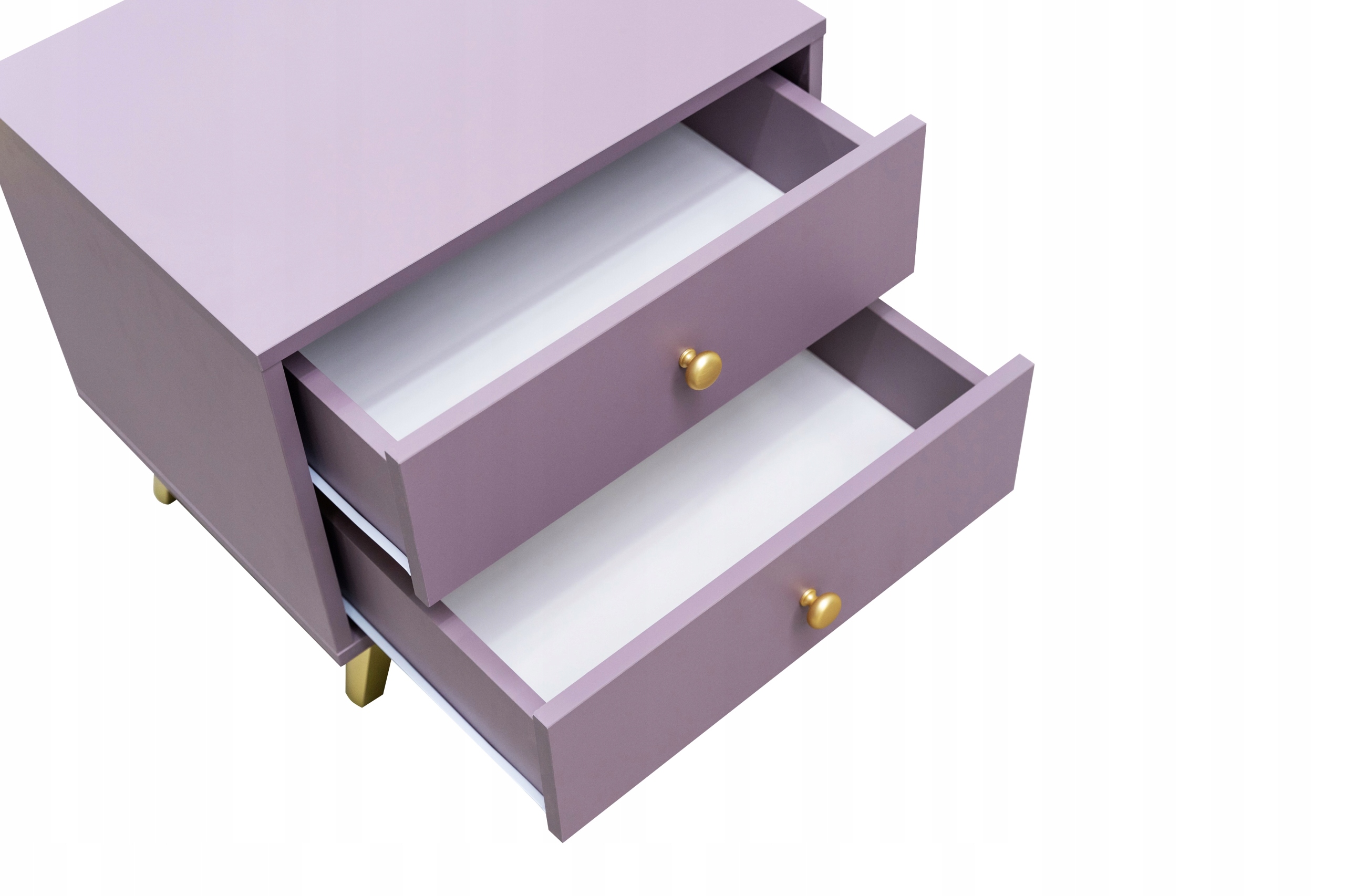 Szafka nocna/stolik z dwiema szufladami SIENA śliwka 53,5x48x41cm,5-KOLORÓW Szerokość mebla 53.5 cm