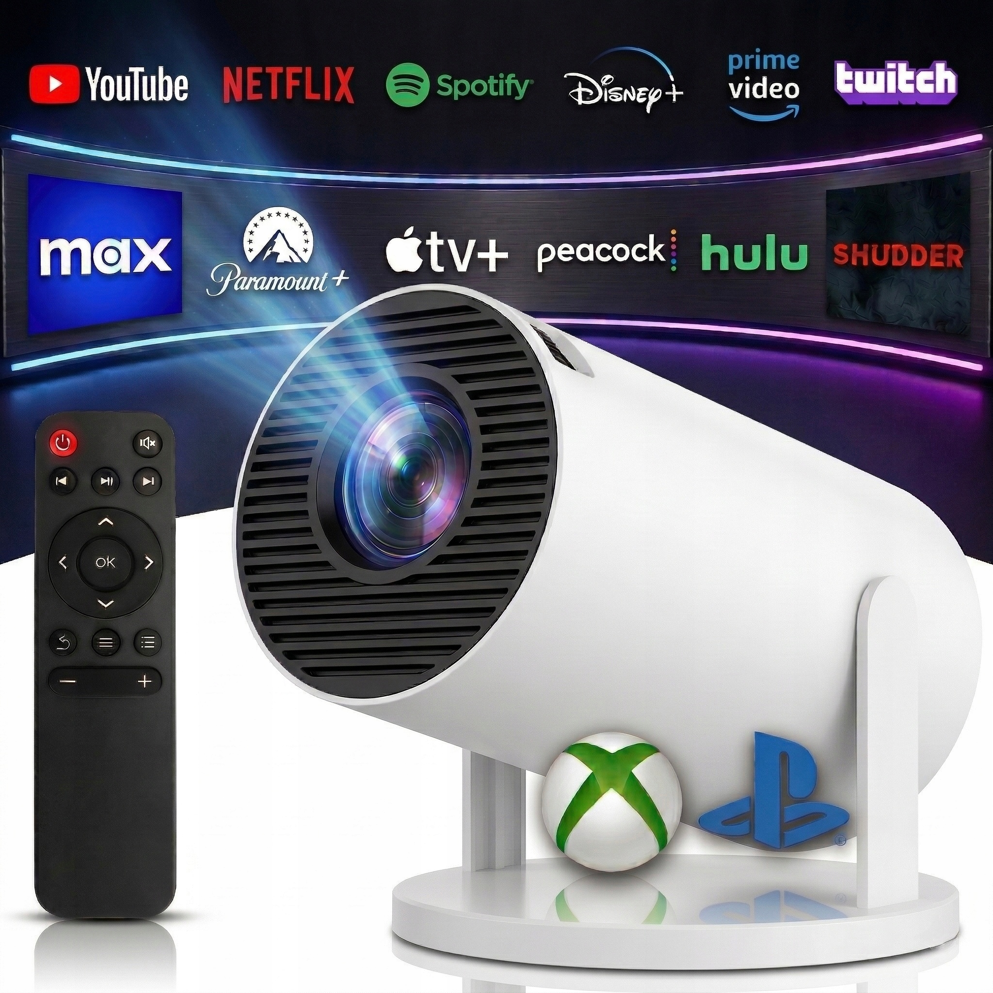 Projektor HY300 Pro 2026 Android 13 2/16GB Hd 4K Smart Tv WiFi Otočný