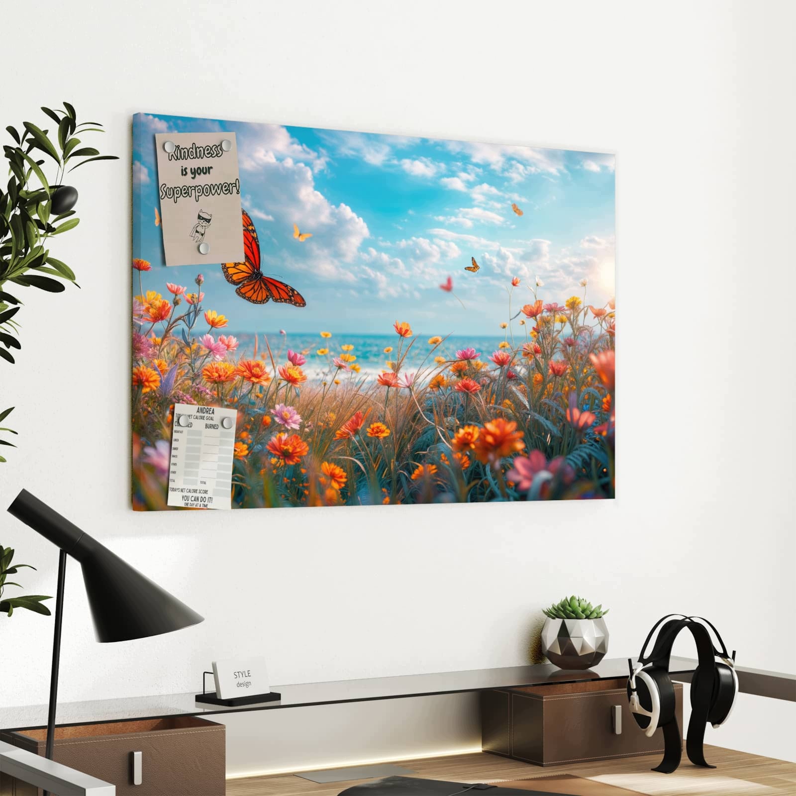 Magnetická tabule Letnia louka květinová 60 × 40 cm