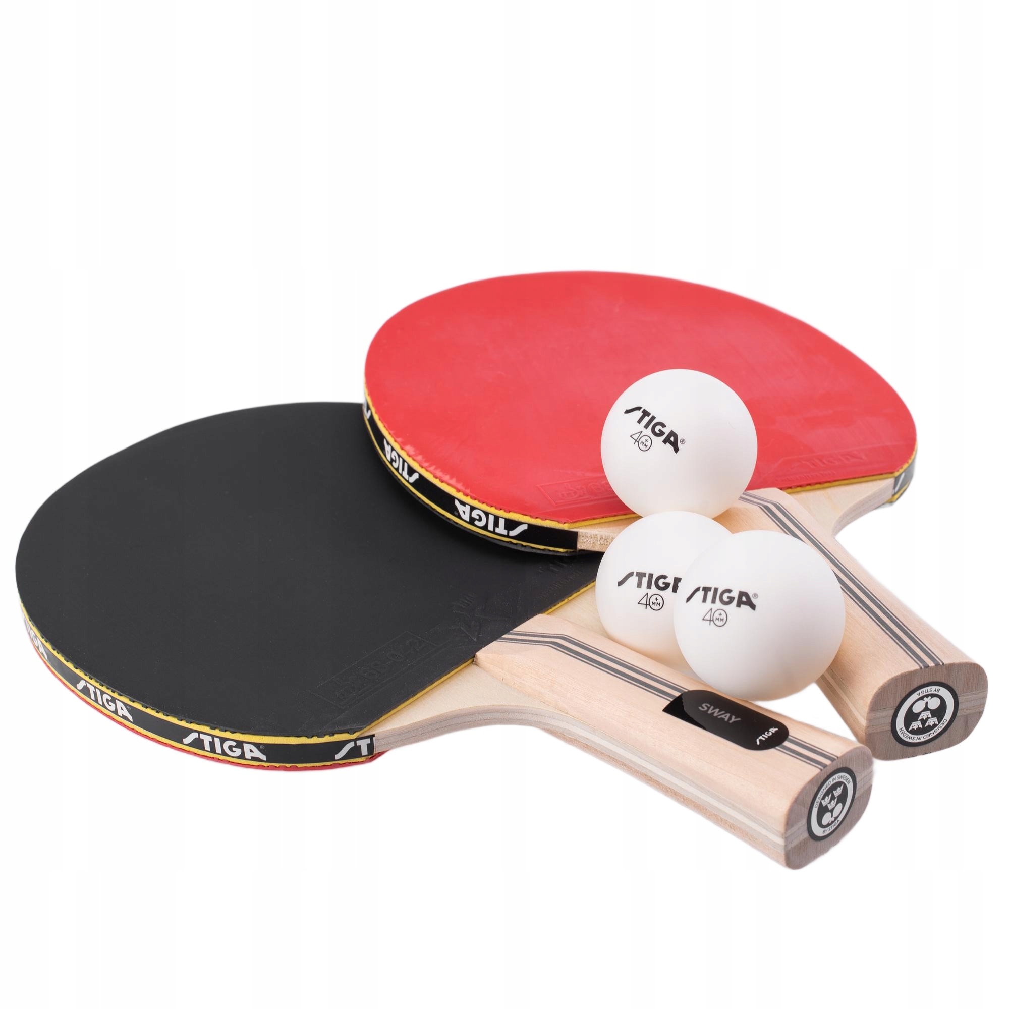 Zestaw do tenisa stołowego Stiga Sway z 2 rakietkami i 3 piłeczkami Uni