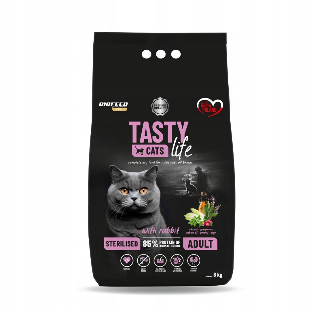 Biofeed Tasty Cats Life Adult Sterilised Królik 8kg