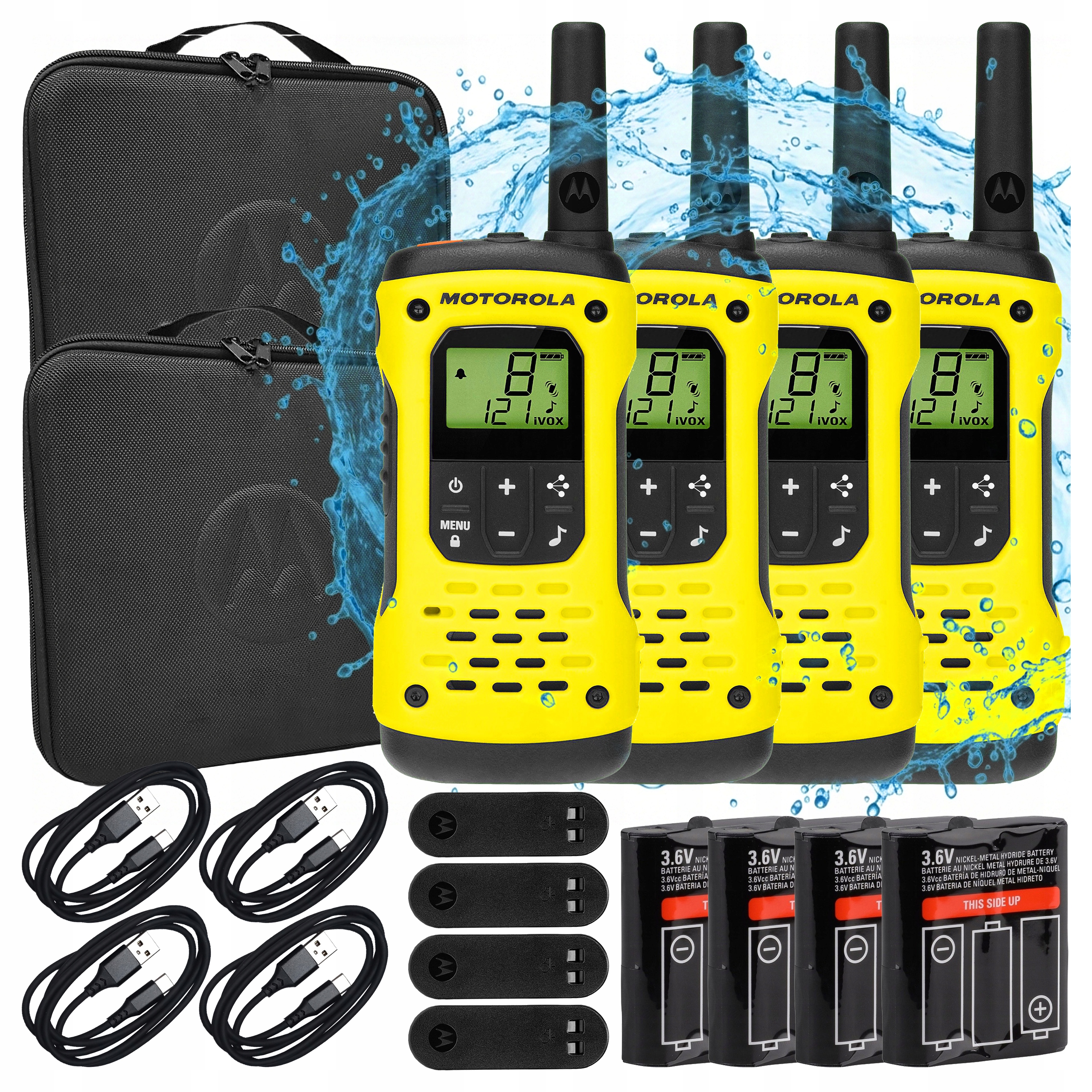 Motorola T92 H2O Wodoodporne Krótkofalówki Walkie Talkie 4 Szt 2 Walizki