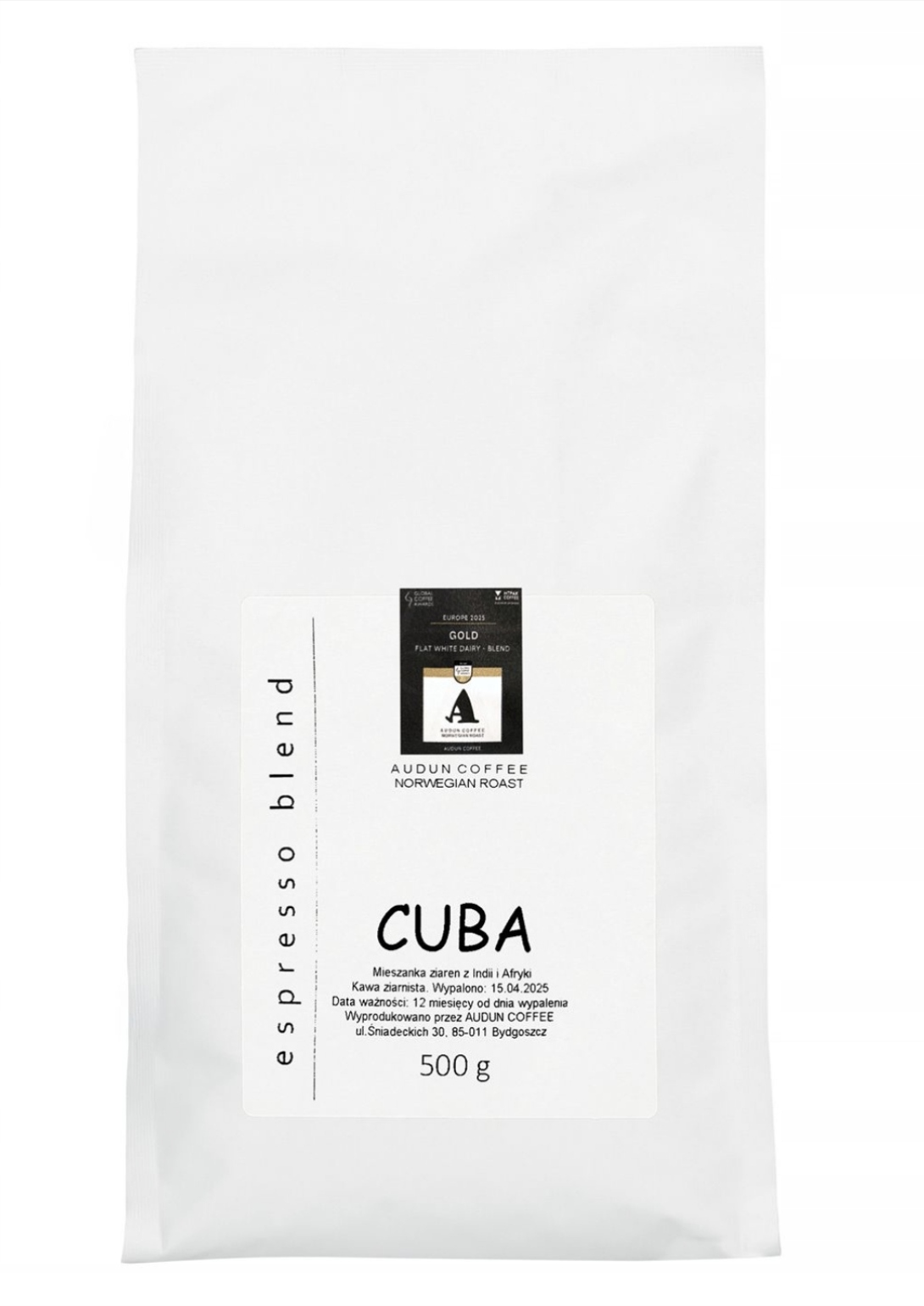 Levně Audun Coffee Cuba blend espresso Střední pražení