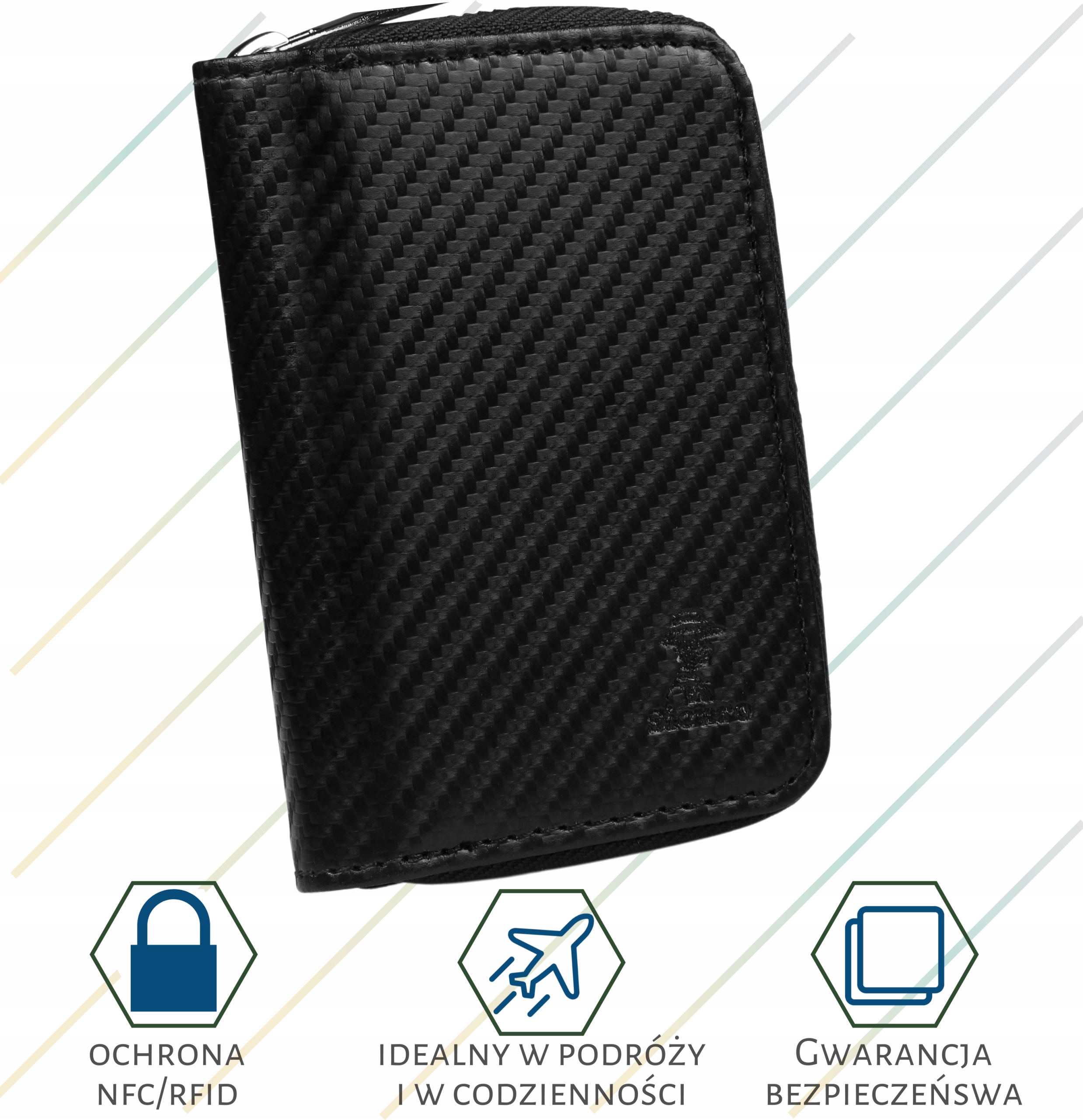 3 w 1 Etui Ochrona na Kluczyk Samochodowy Keyless RFID NFC Portfel Czarny Marka inna