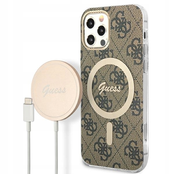 Pouzdro Guess 4G Print Indukční Nabíječka Pro Iphone 12/12 Pro B