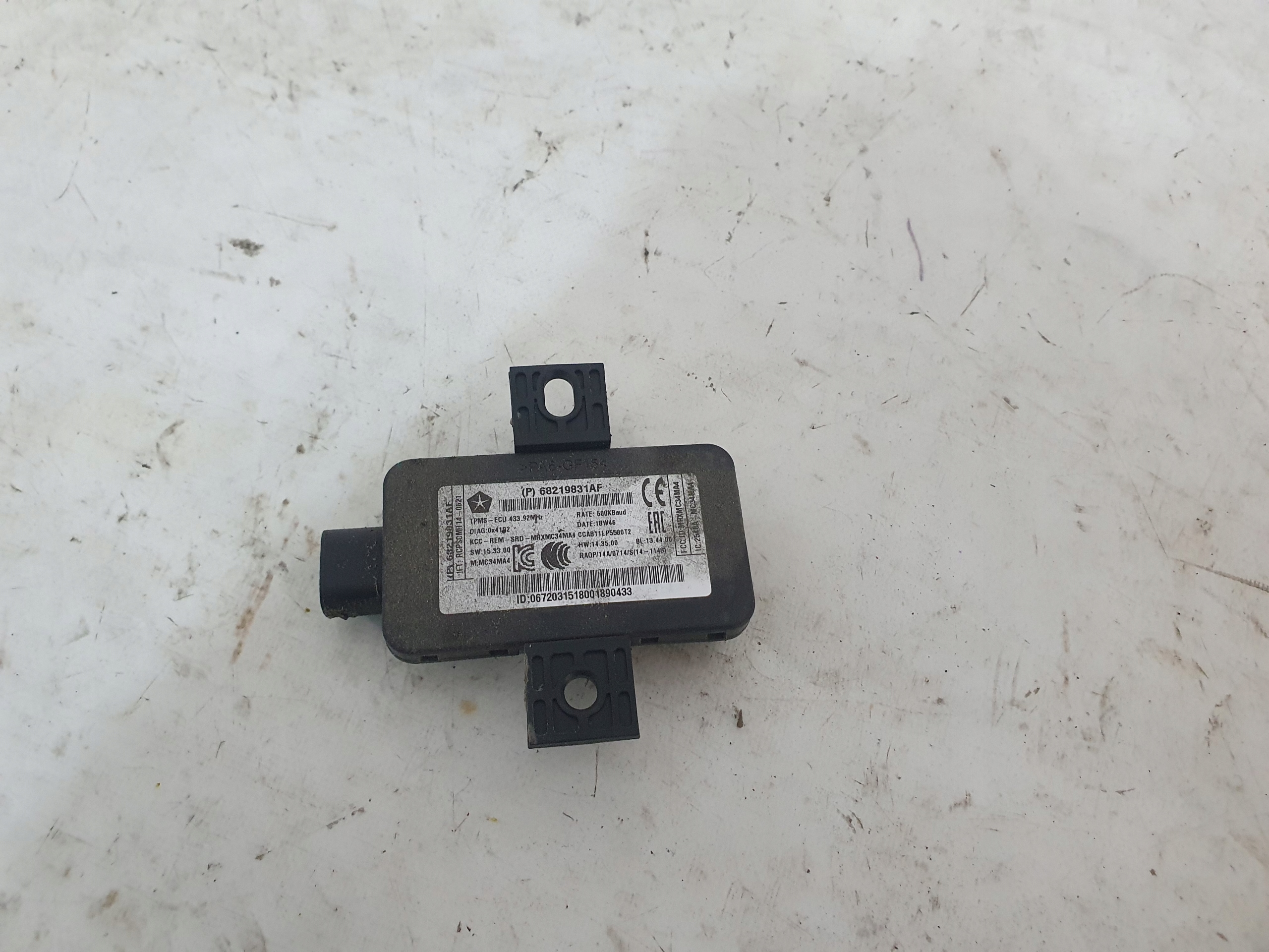 Originale DODGE CHARGER LIFT 15- modulo TPMS pressione pneumatici, gomme 68219831AF