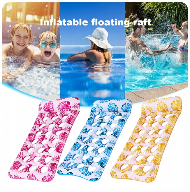 MATERAC DMUCHANY DO PŁYWANIA MONSTERA LIŚCIE NIEBIESKI Liczba komór 1