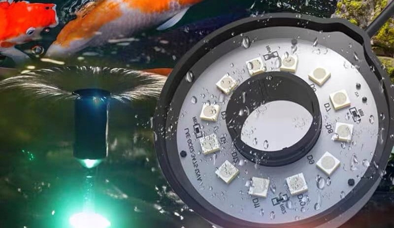 RING LED 7 KOLORÓW CED-105 Oświetlenie PODŚWIETLENIE FONTANNY w Oczku Wodny Rodzaj reflektor