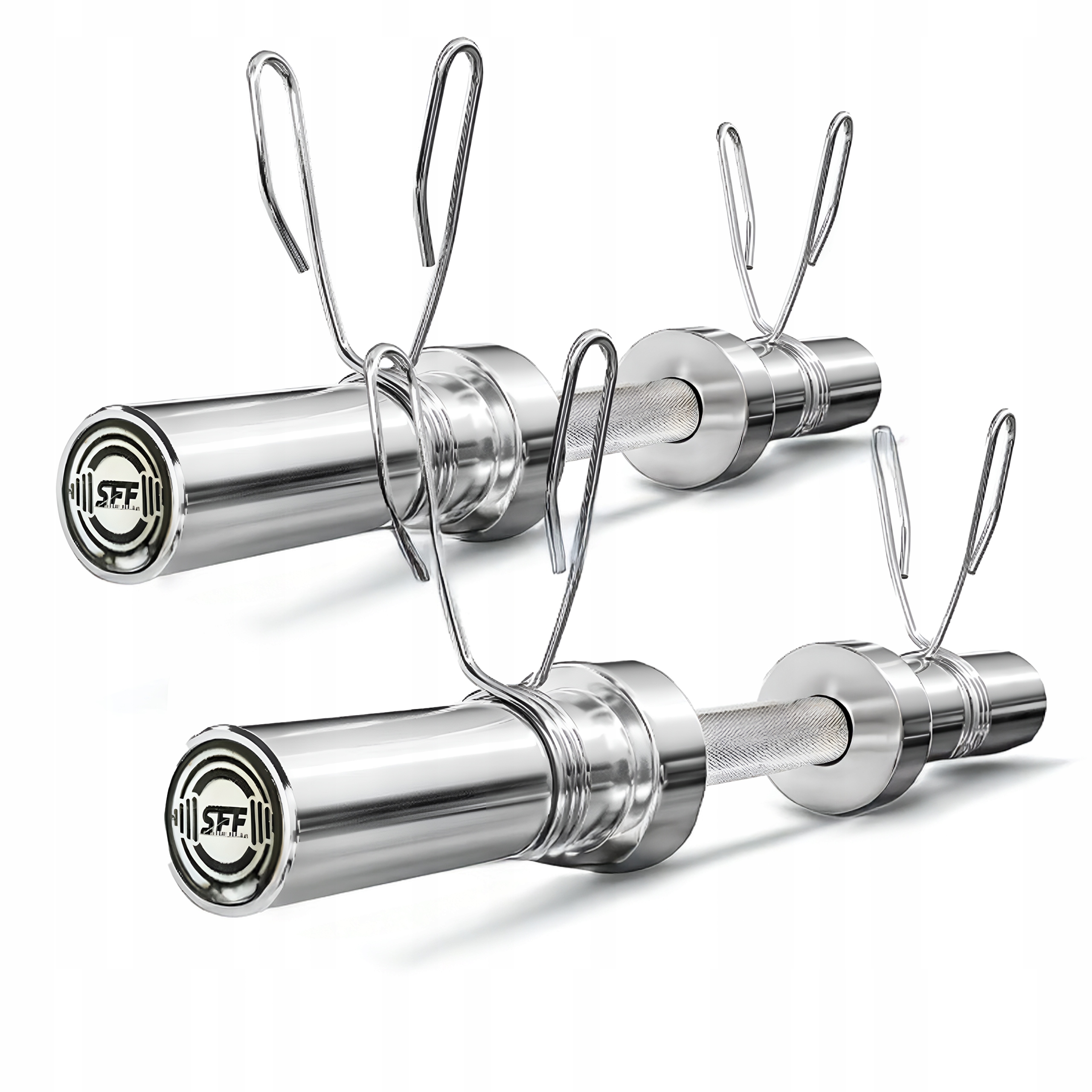 2X Gryf Krótki Olimpijski Gładki 50MM Sztanga Chromowana Zaciski