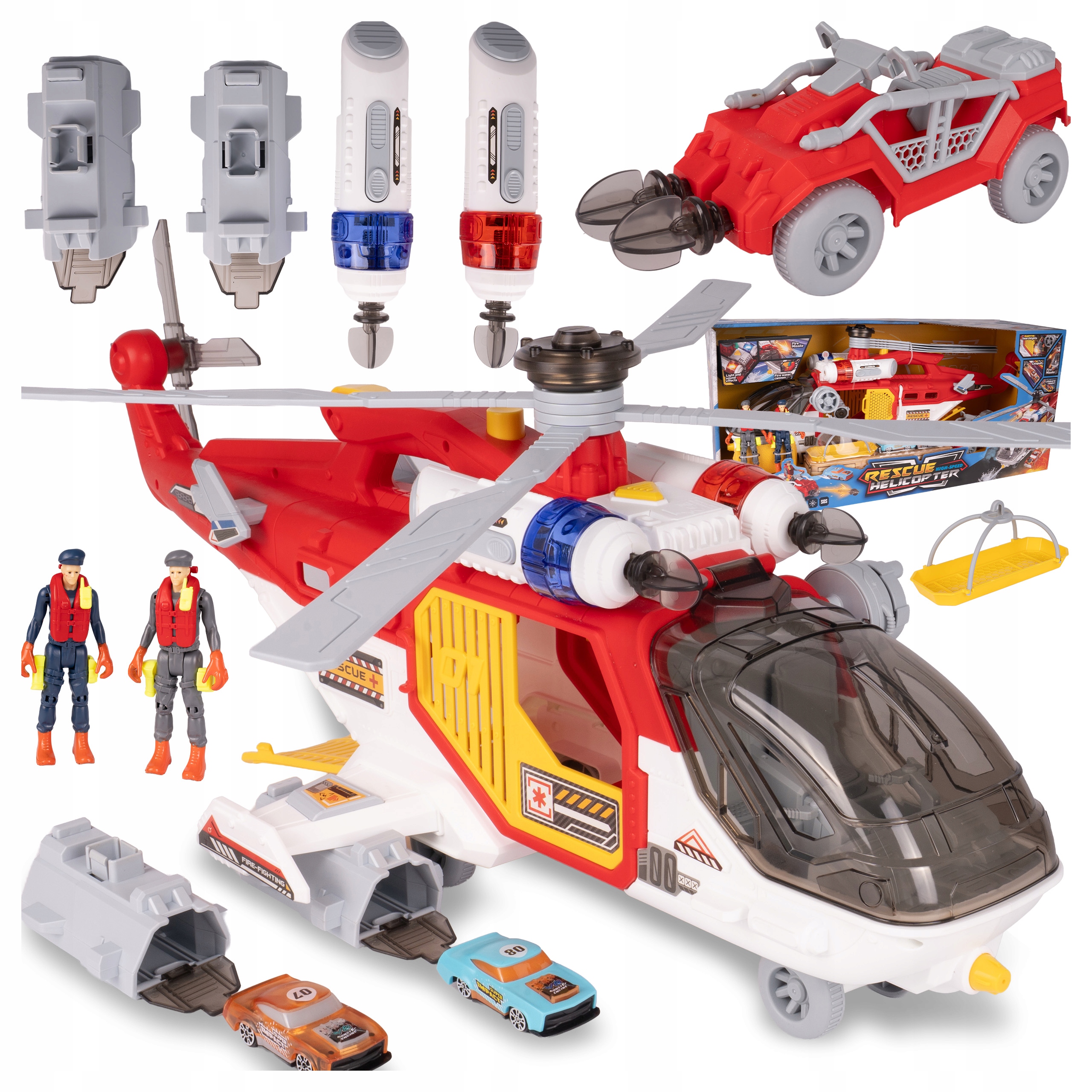 HELIKOPTER RATUNKOWY ŚMIGŁOWIEC SAMOLOT MEDYCZNY ZESTAW WCIĄGARKA Z NOSZAMI